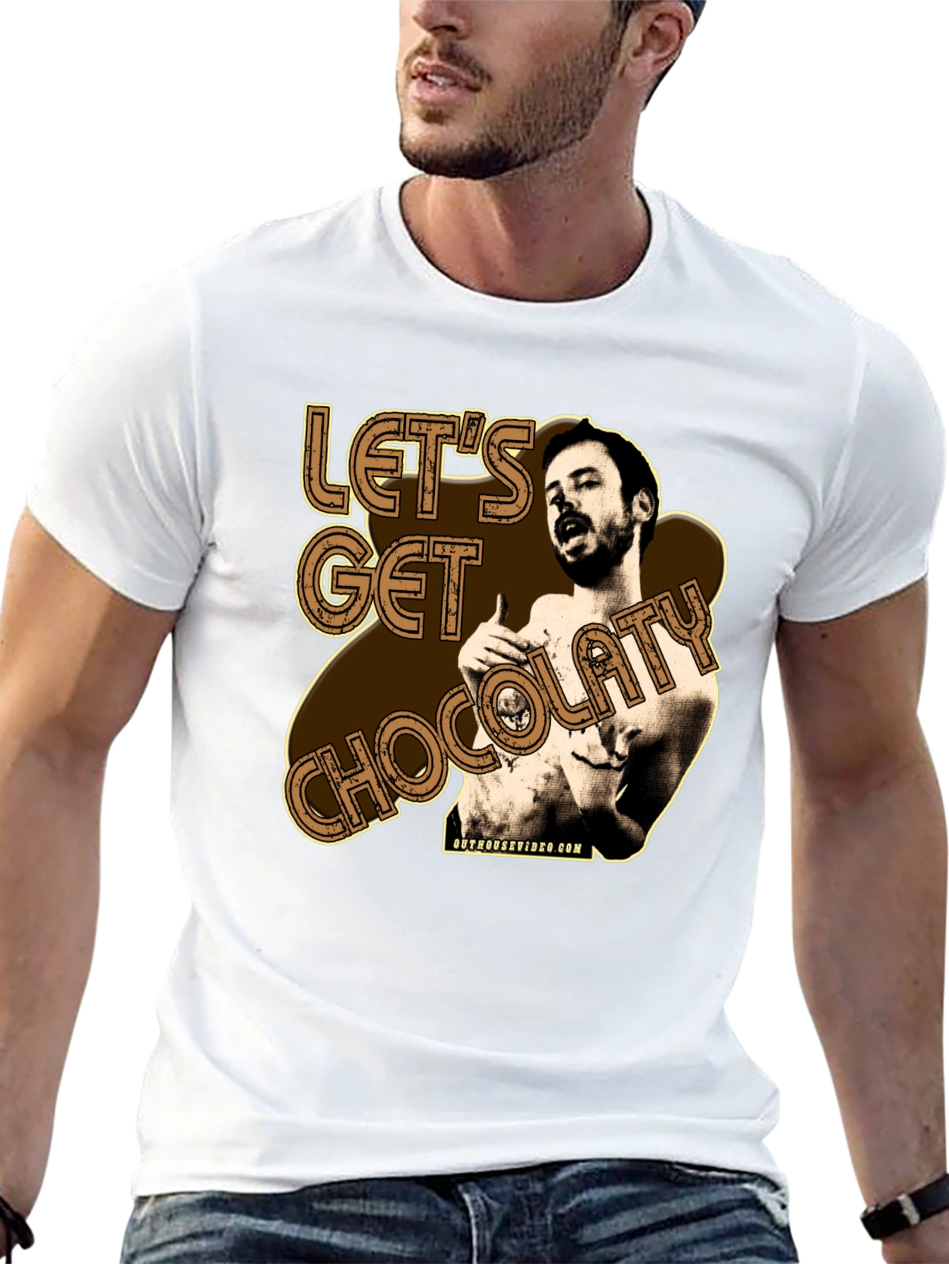 Black Let's Get Chocolaty Funny Graphic Tee view 13