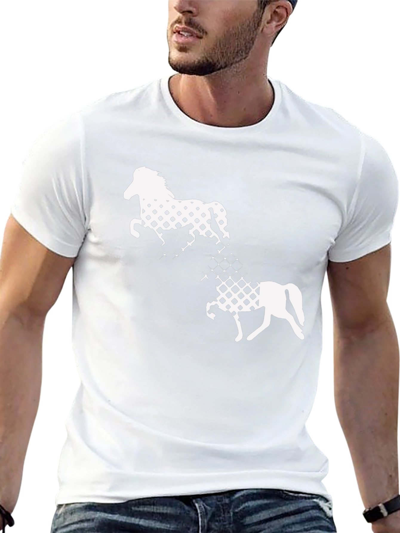 Black Black T-Shirt with Horse Graphic view 13