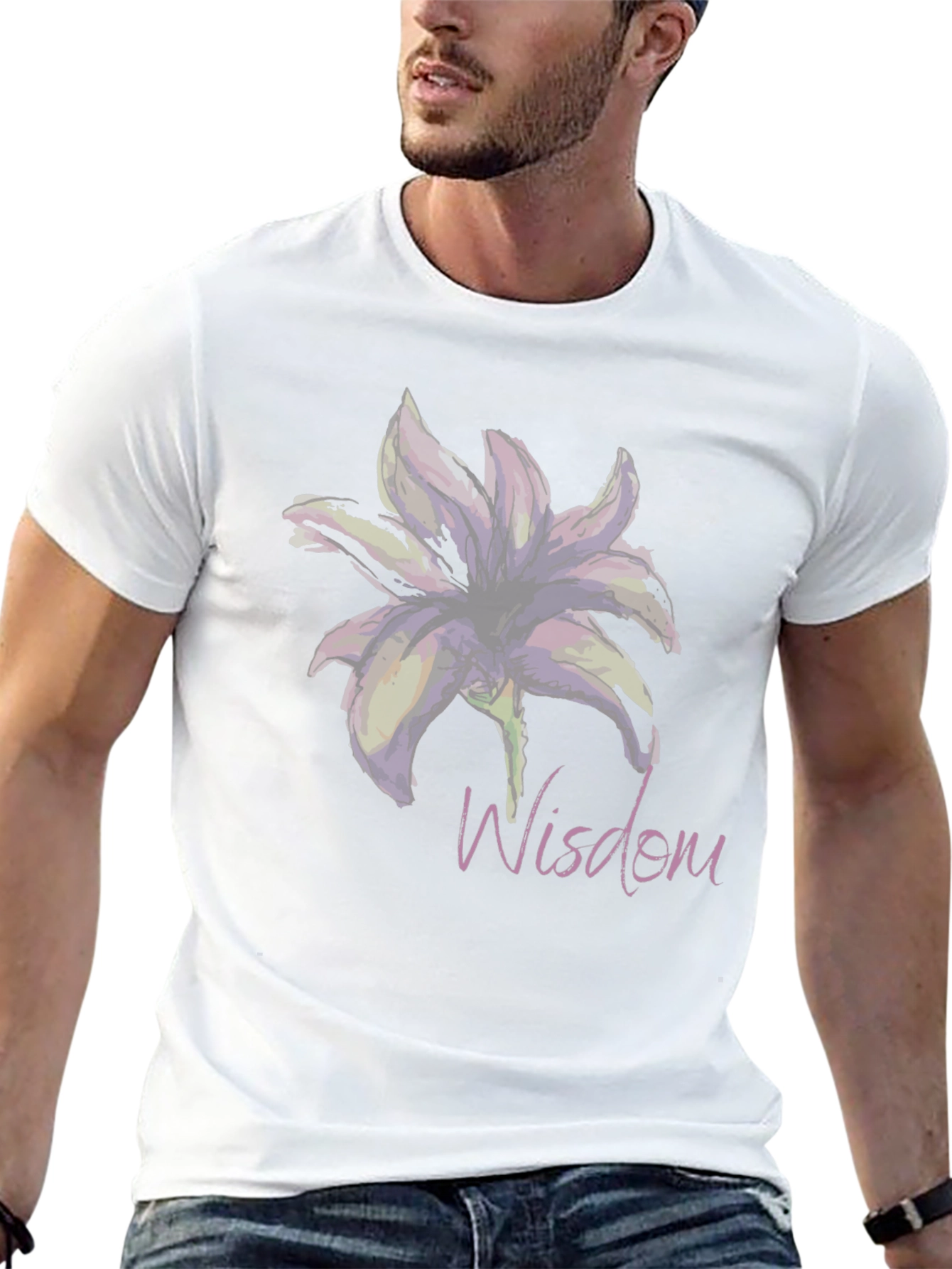 Black Wisdom Lily Graphic T-Shirt - Elegant and Stylish view 13