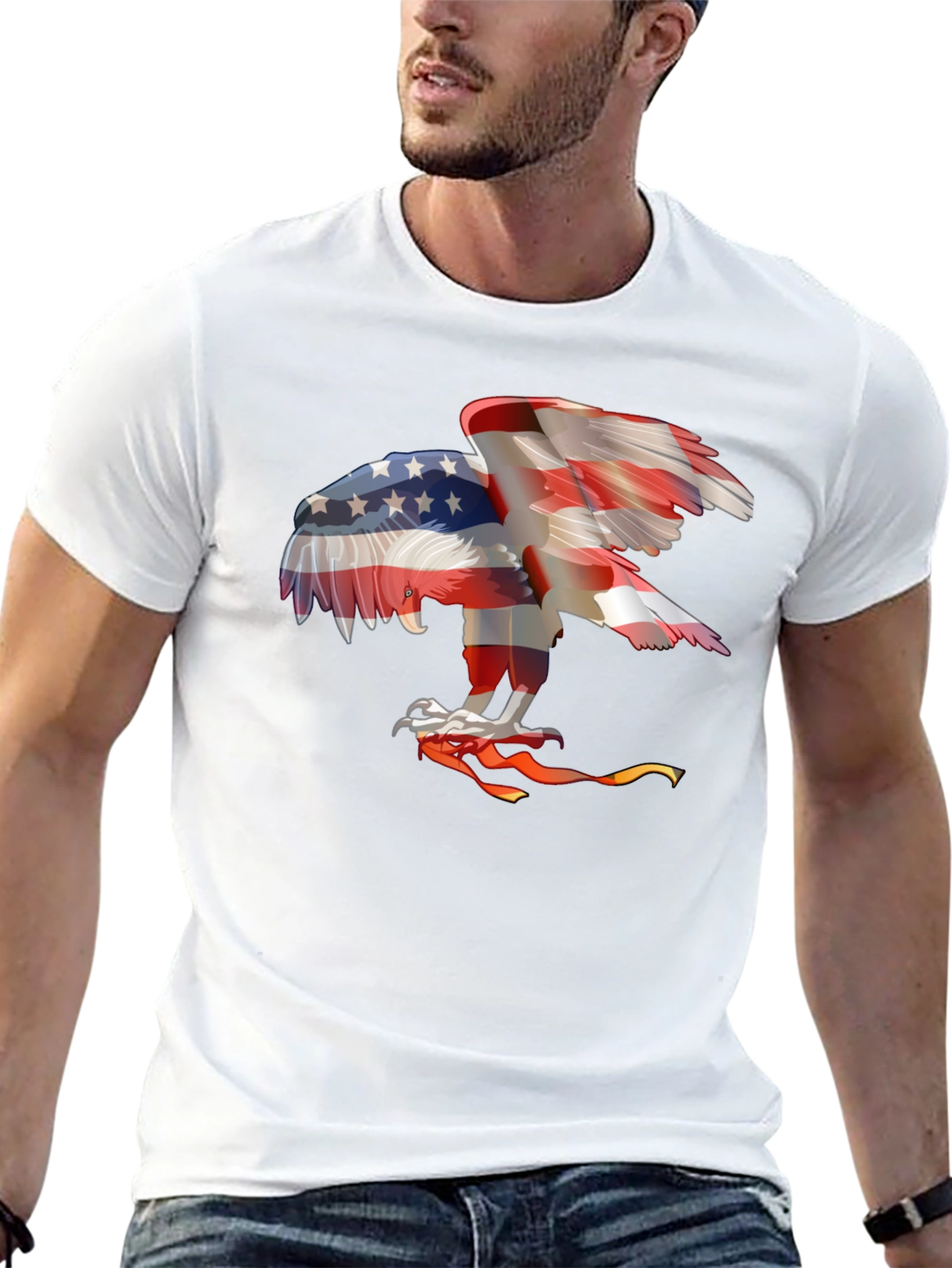 Black Patriotic Eagle Graphic T-Shirt - USA Pride view 13