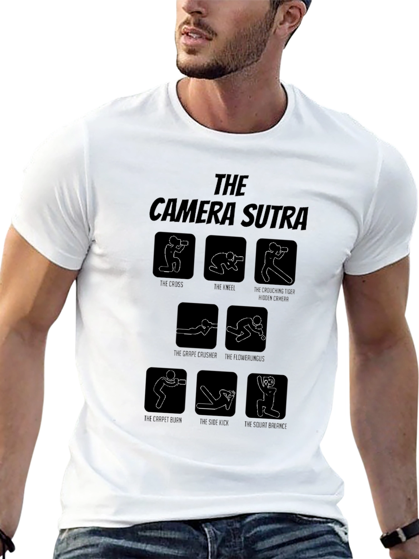 Black Camera Sutra Graphic T-Shirt - Photography Humor Tee view 13