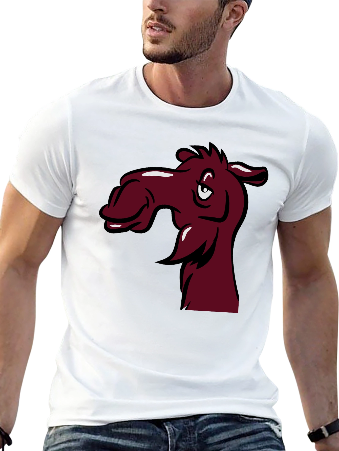 Black Funny Camel Cartoon T-Shirt view 13