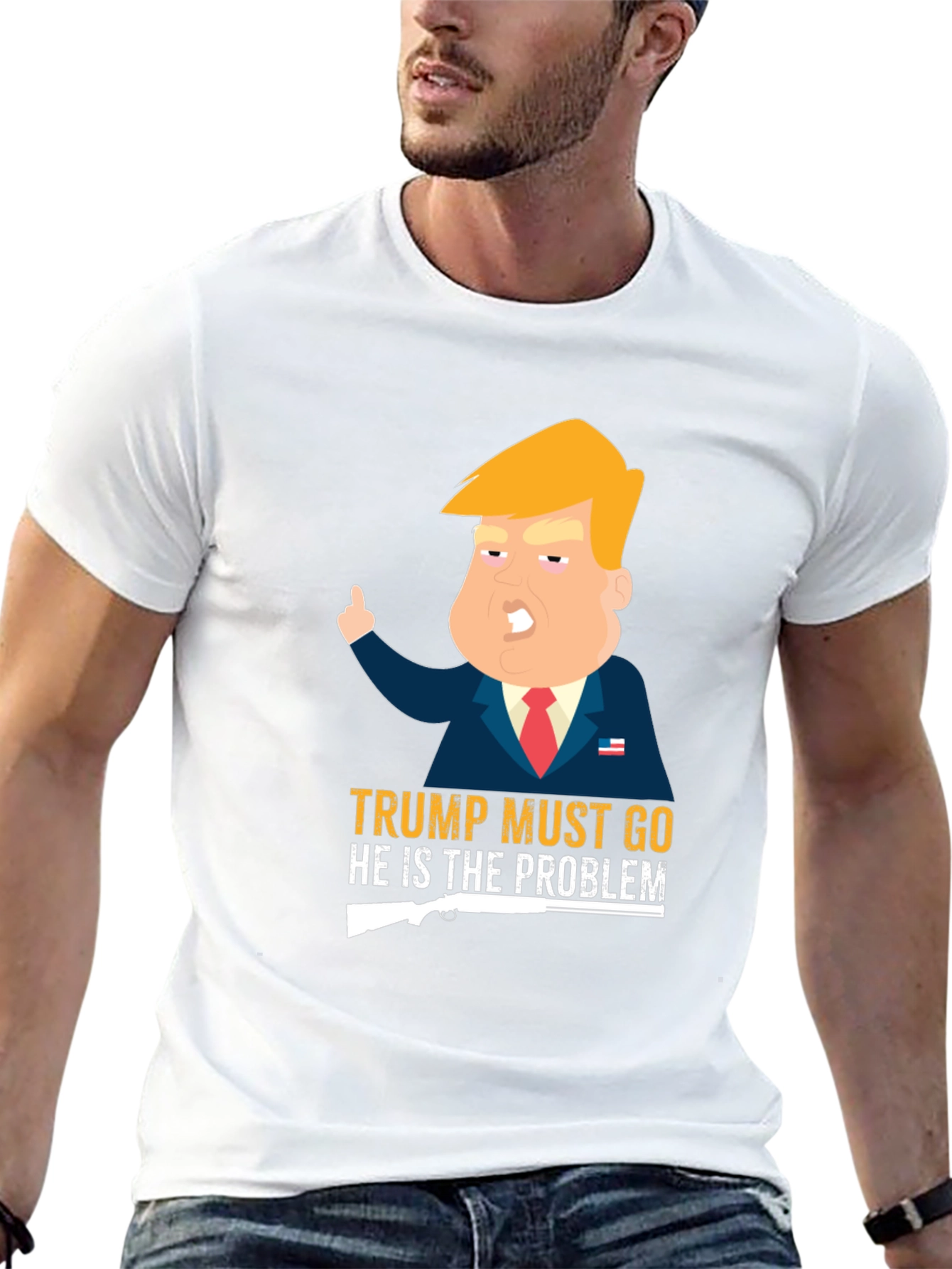 Black Trump Must Go T-Shirt view 13