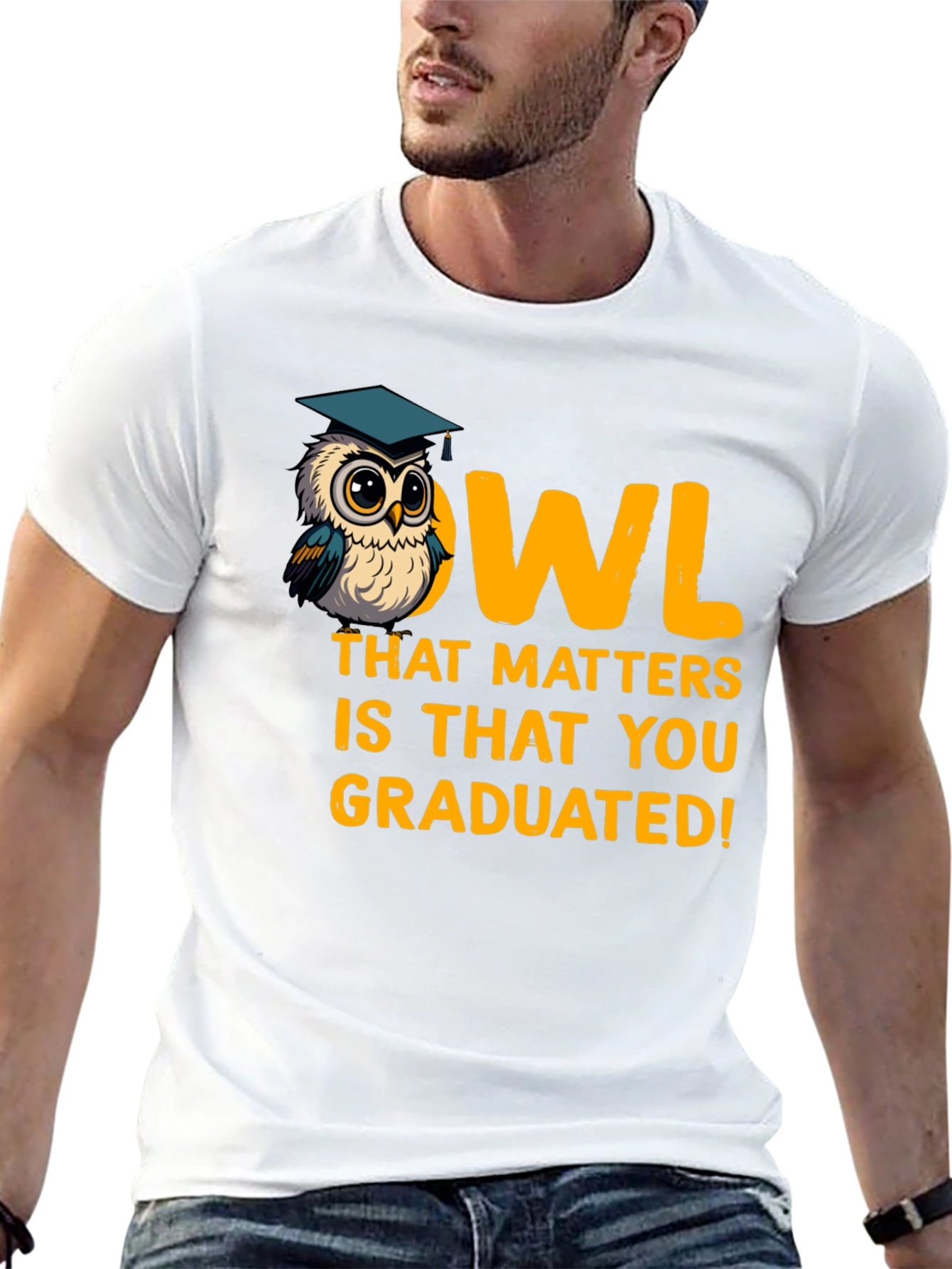 Black Graduation Owl T-Shirt - Congrats Grad! view 13