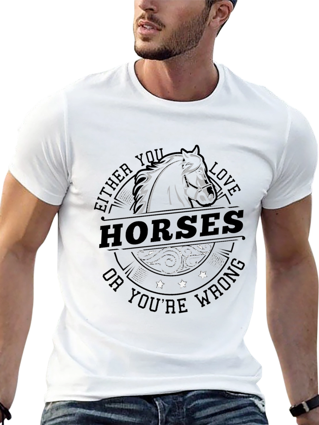 Black Horse Lover T-Shirt - Horses or Wrong! view 13