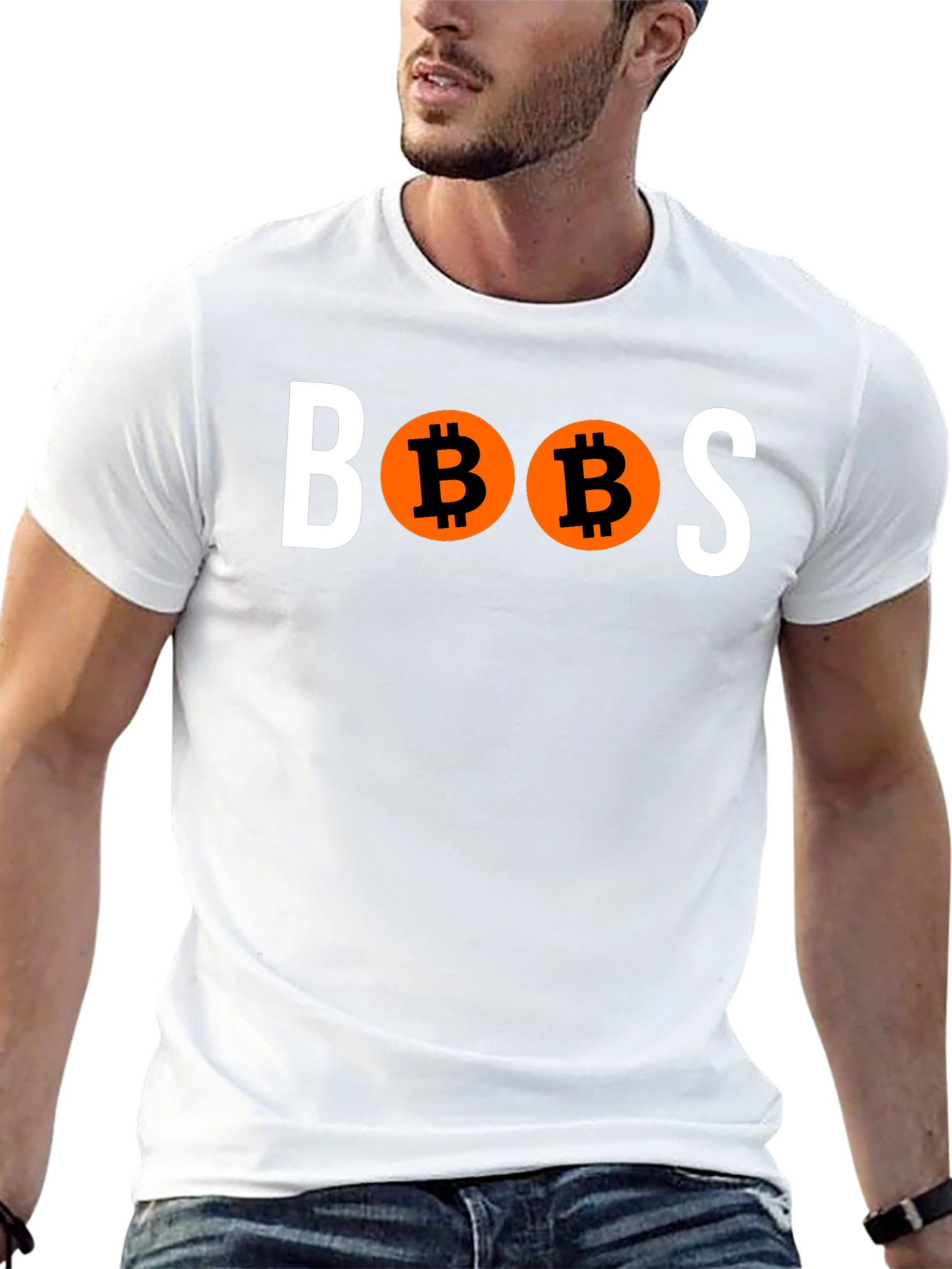 Black Bitcoin 'BOOBS' Graphic T-Shirt view 13