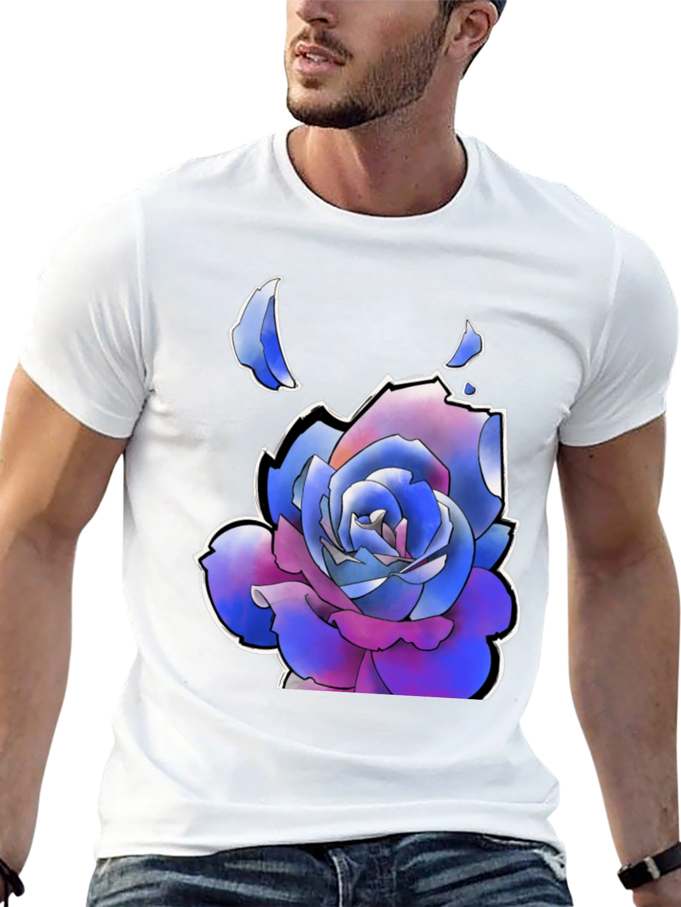 Black Rose Graphic T-Shirt - Black Casual Tee view 13