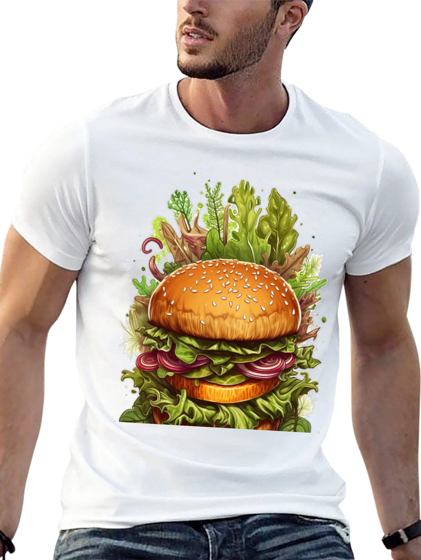 Black Burger Graphic Tee - Unique Foodie Design view 13