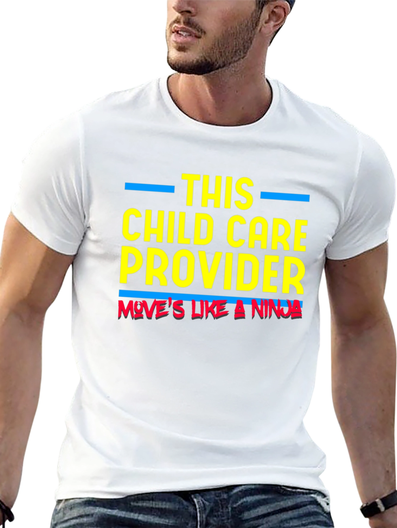 Black Child Care Provider Ninja T-Shirt view 13