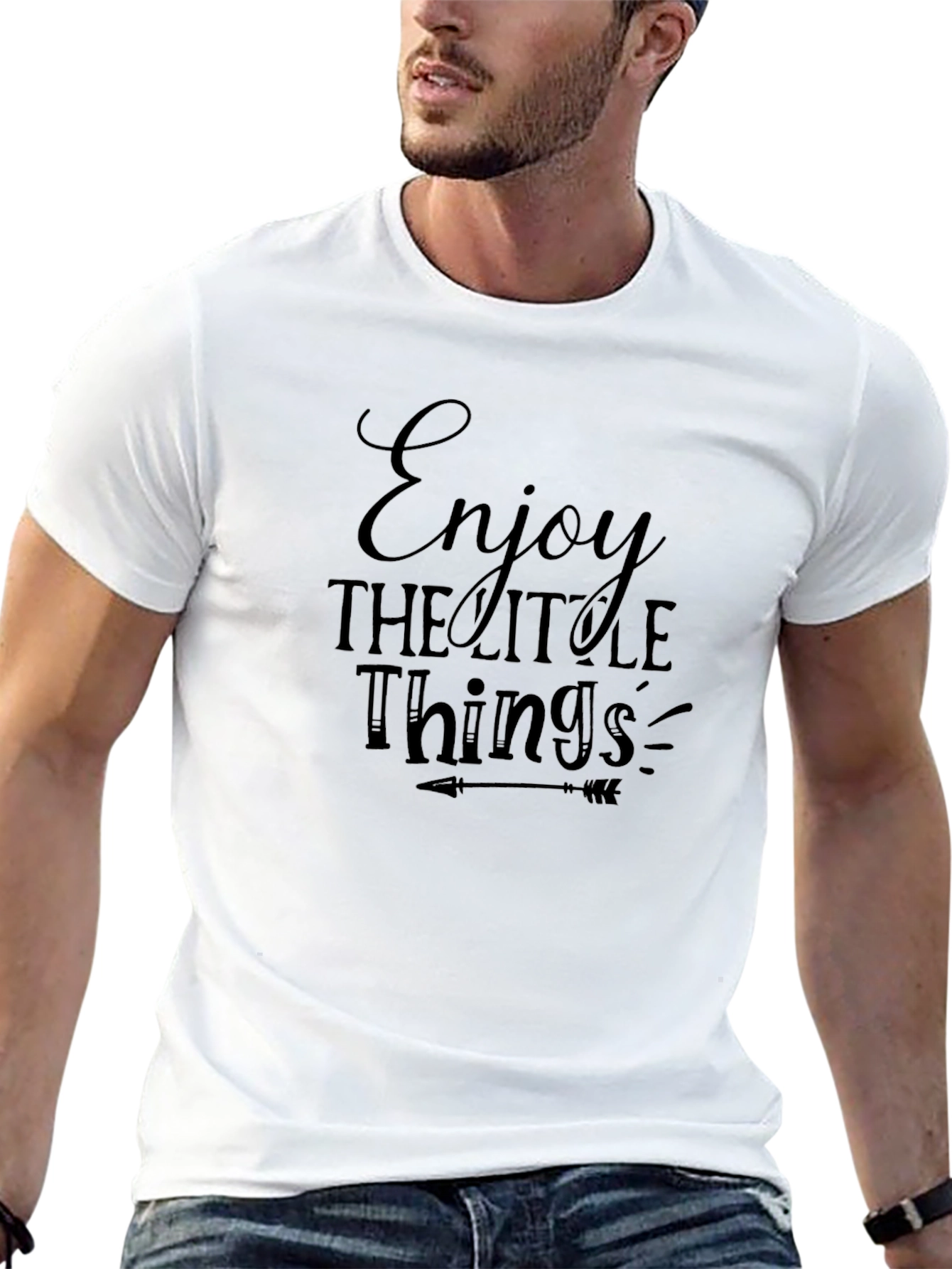 Black Enjoy the Little Things Black Graphic Tee view 13