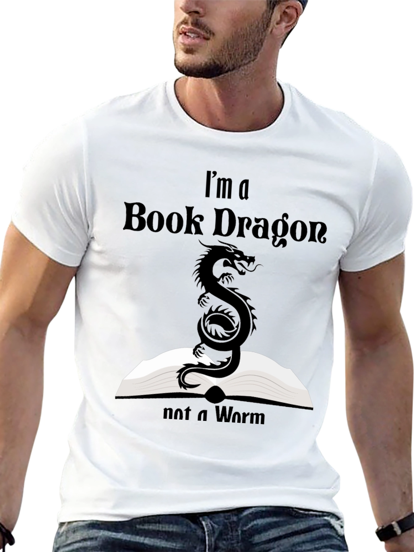 Black Book Dragon T-Shirt - Reading Lover's Tee view 13