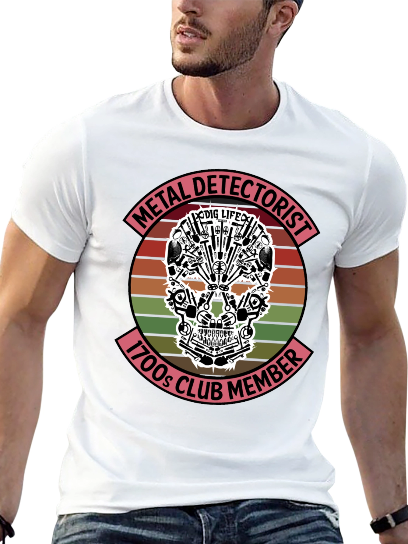 Black Metal Detectorist T-Shirt: 1700s Club Member view 13