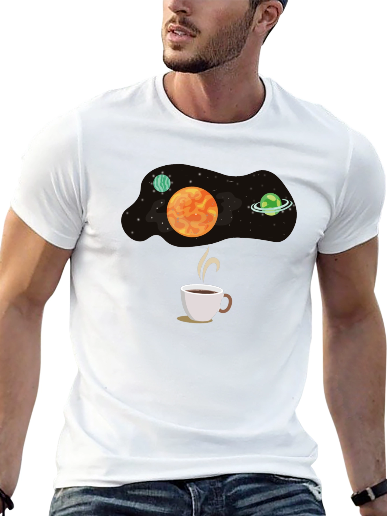 Black Space Coffee T-Shirt - Galaxy Brew Tee view 13