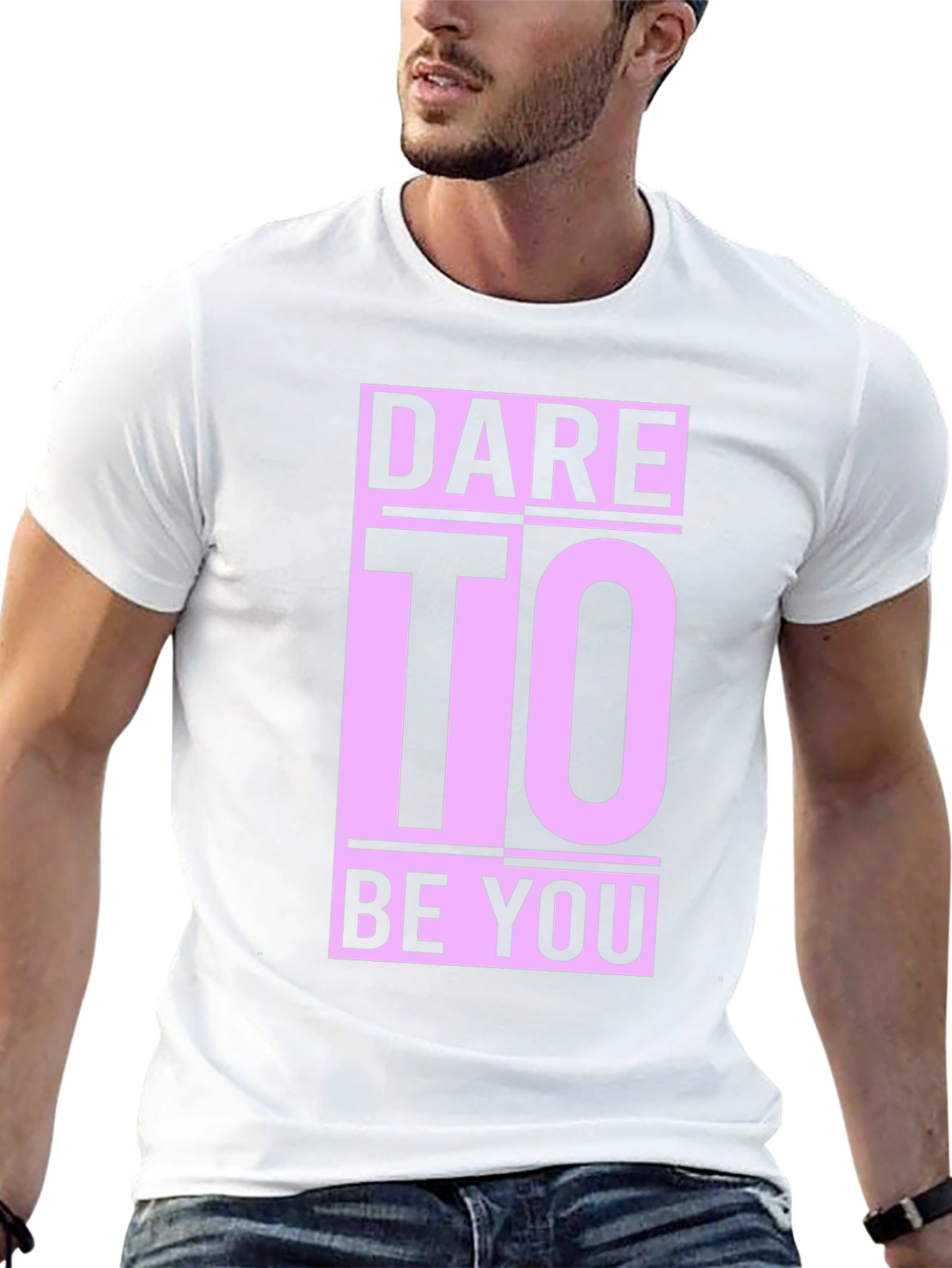 Black Dare To Be You Graphic Tee - Black Cotton Comfort view 13