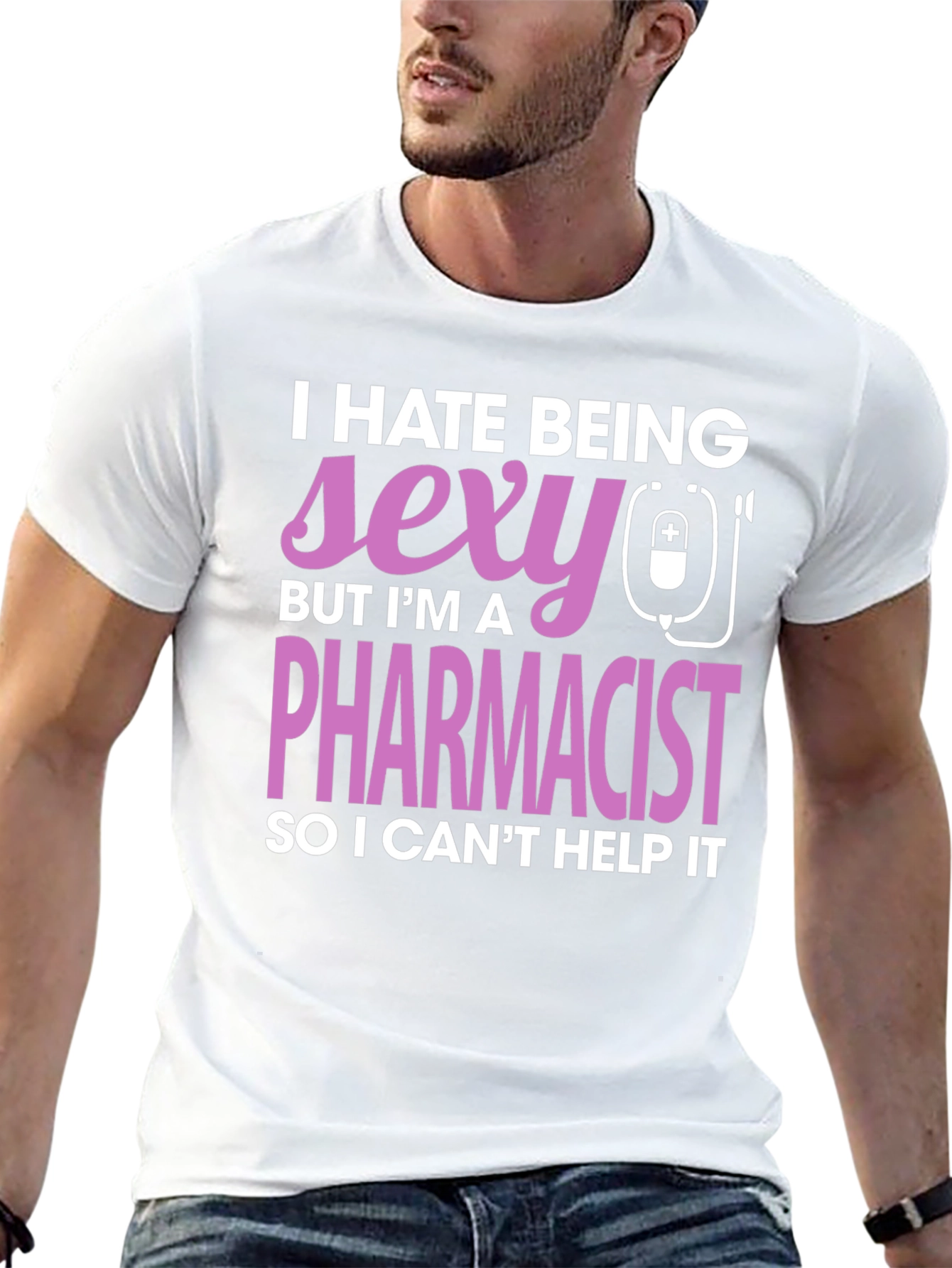 Black Funny Pharmacist T-Shirt - I Hate Being Sexy view 13