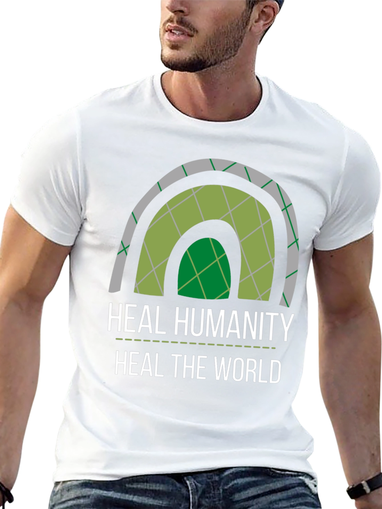 Black Heal Humanity T-Shirt - Eco-Friendly Design view 13