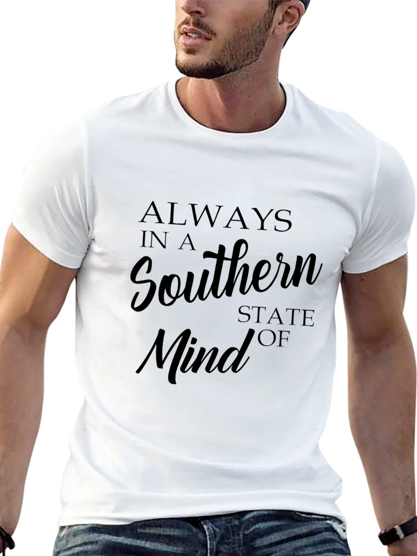 Black Southern State of Mind T-Shirt - Stylish Black Tee view 13