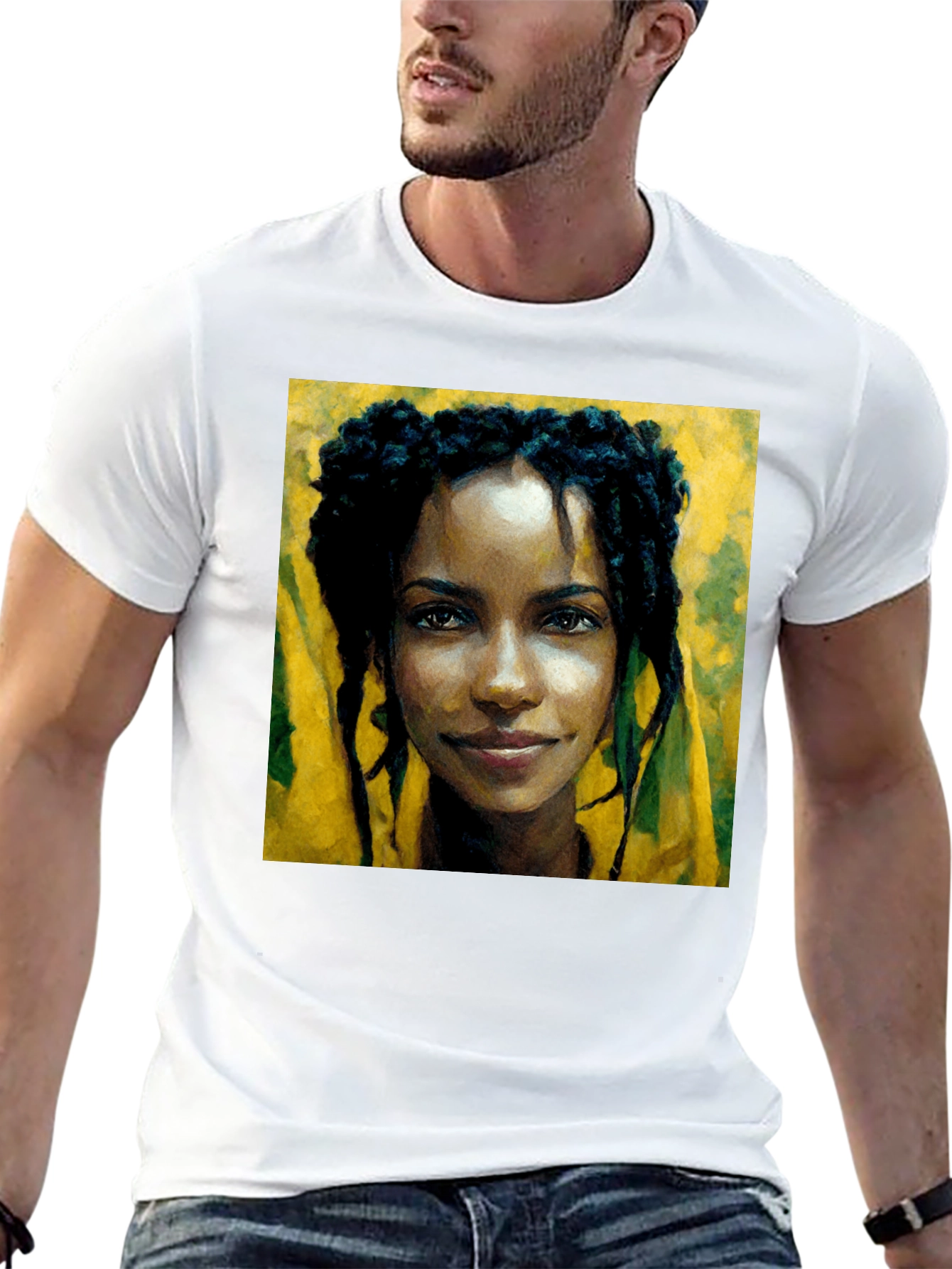 Black Portrait Tee: Woman with Dreadlocks view 13