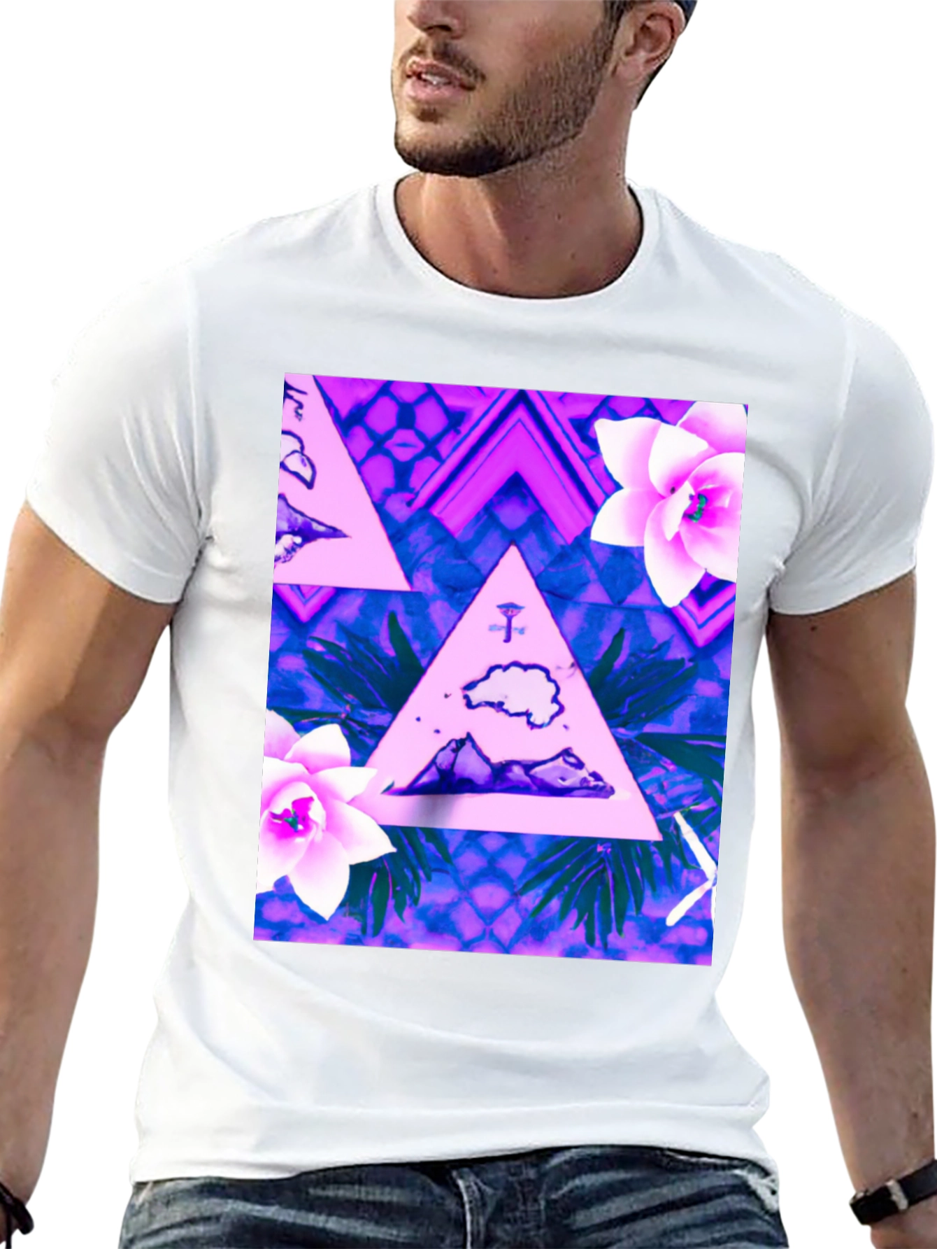 Tropical Triangle Graphic Tee - 13