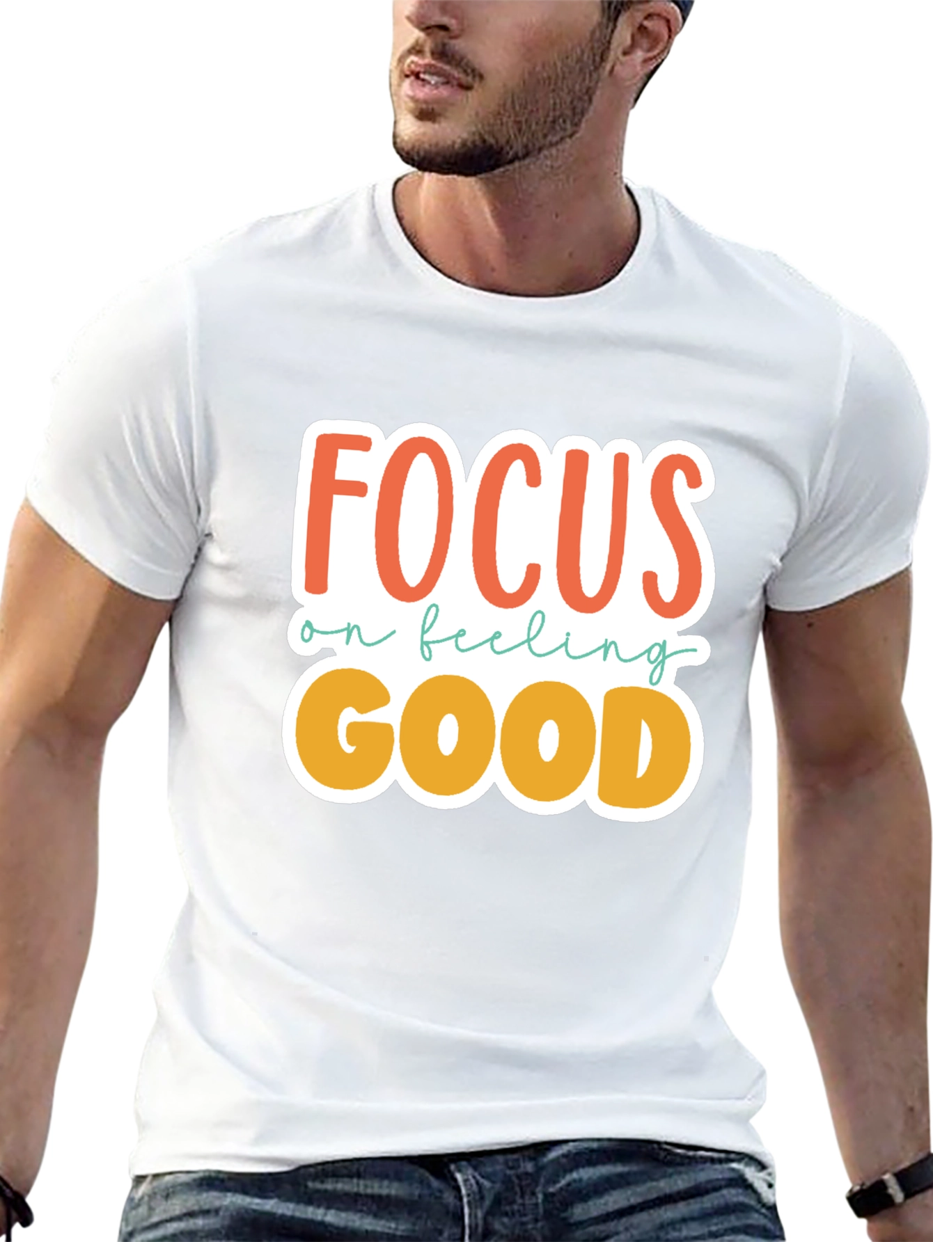 Black Focus on Feeling Good Graphic Tee view 13