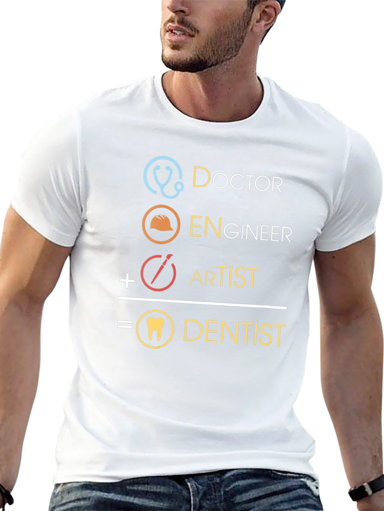 Black Doctor, Engineer, Artist = Dentist Funny Graphic Tee view 13
