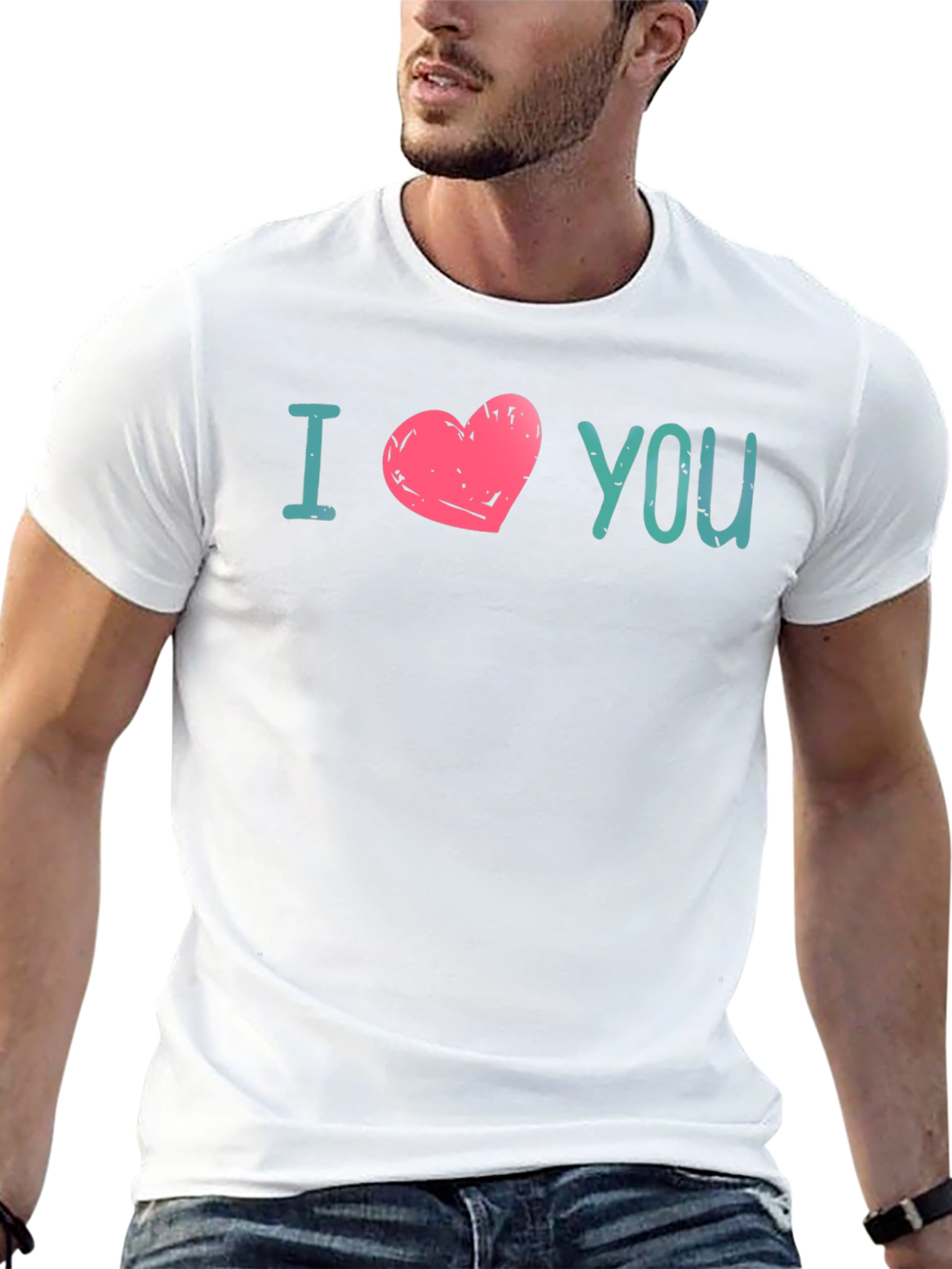 Black I Heart You Graphic Print Tee - Black view 13