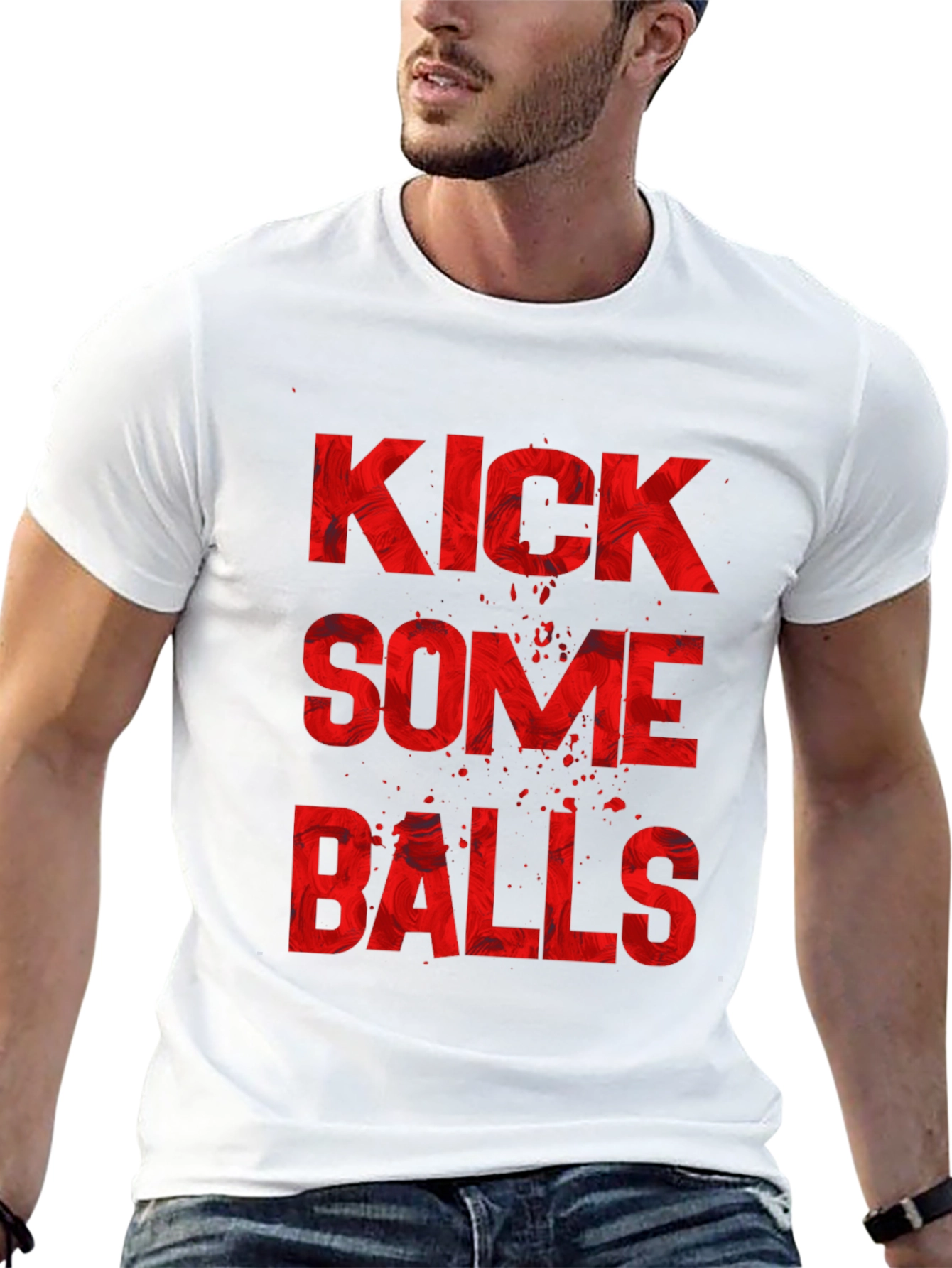 Black Kick Some Balls Graphic T-Shirt view 13