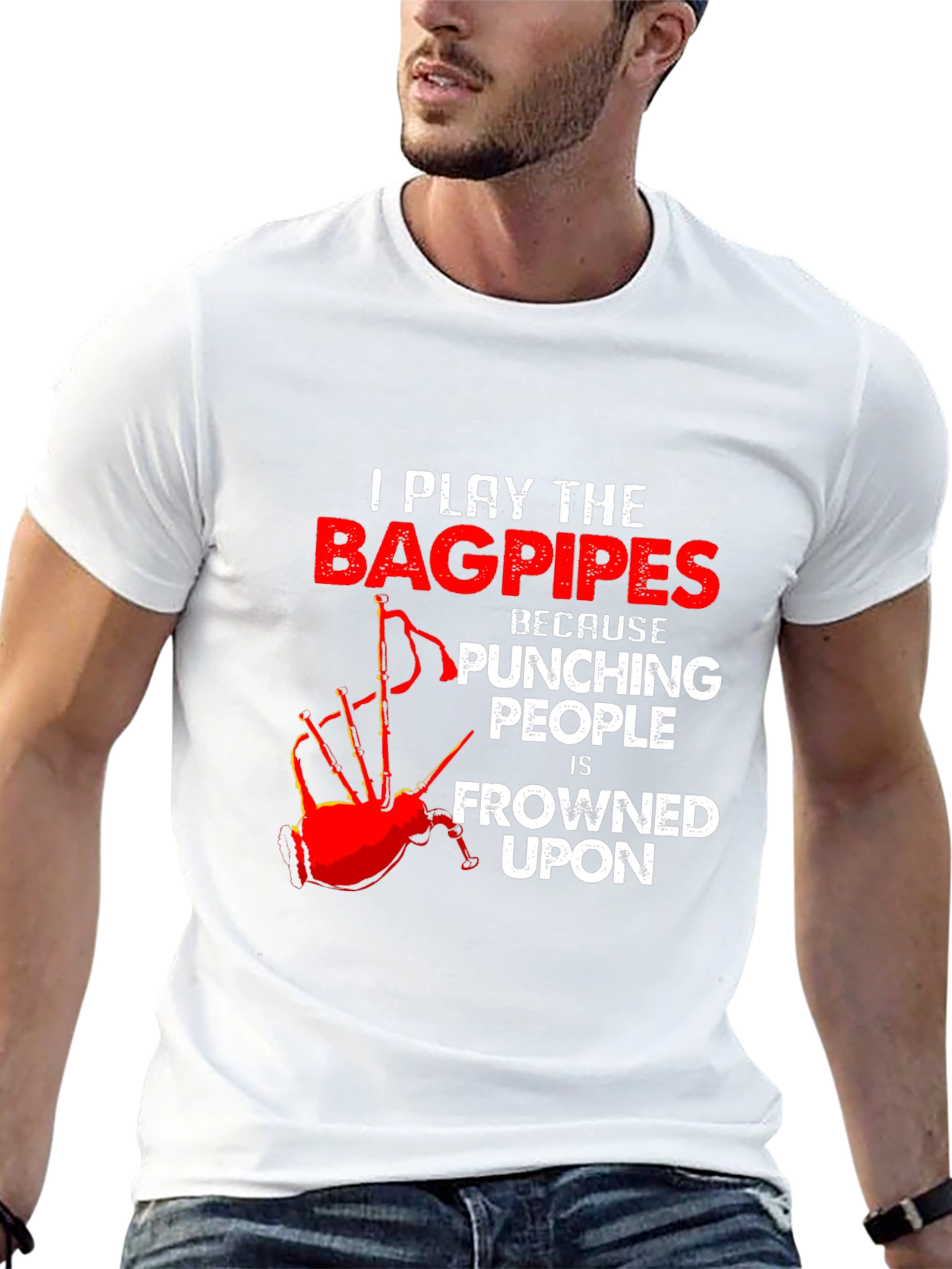 Black Bagpipes T-Shirt: Because Punching People is Frowned Upon view 13