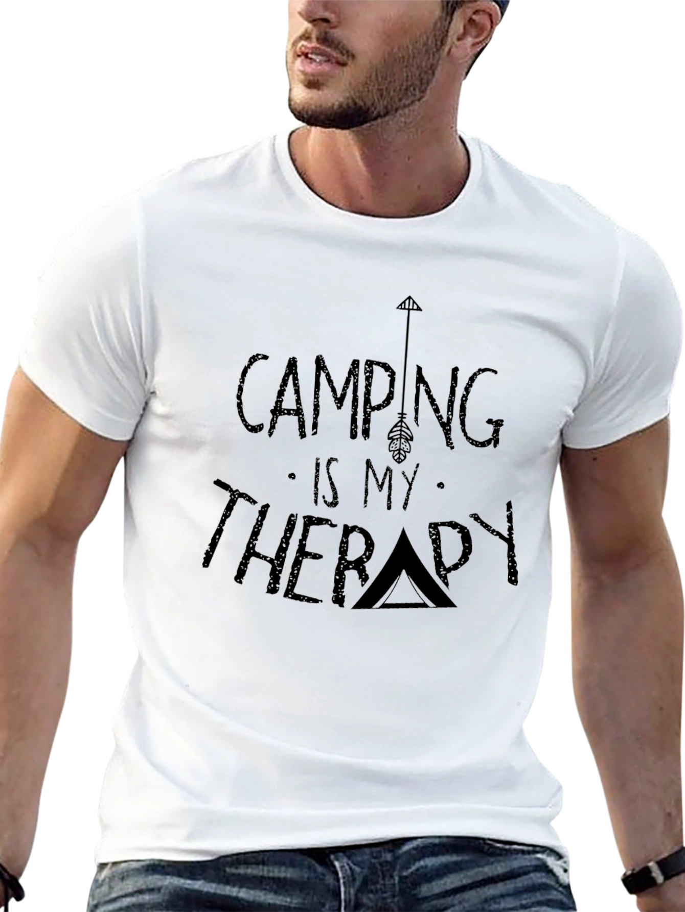 Black Camping is My Therapy Graphic T-Shirt view 13
