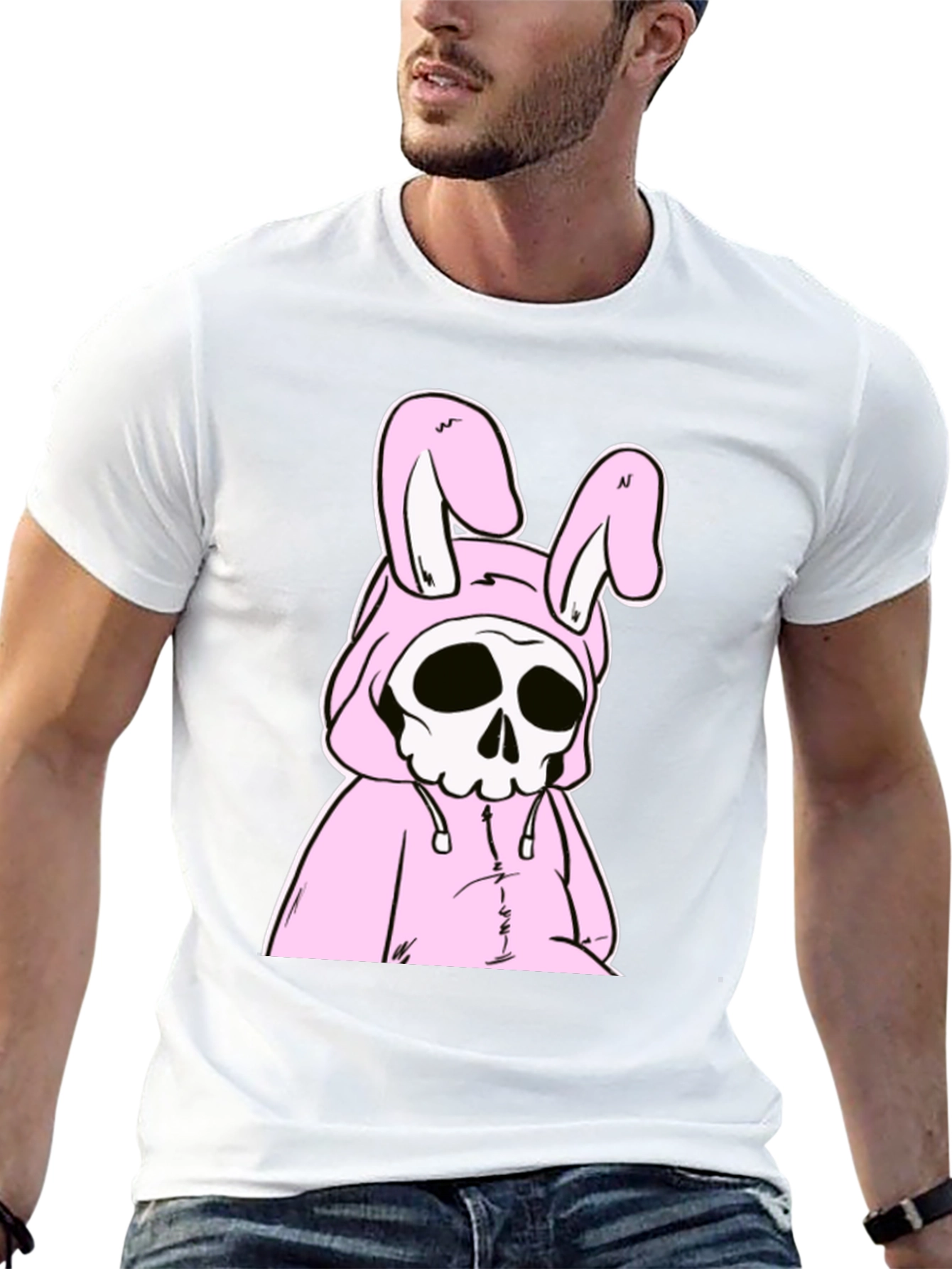 Black Grim Reaper Bunny Graphic T-Shirt view 13