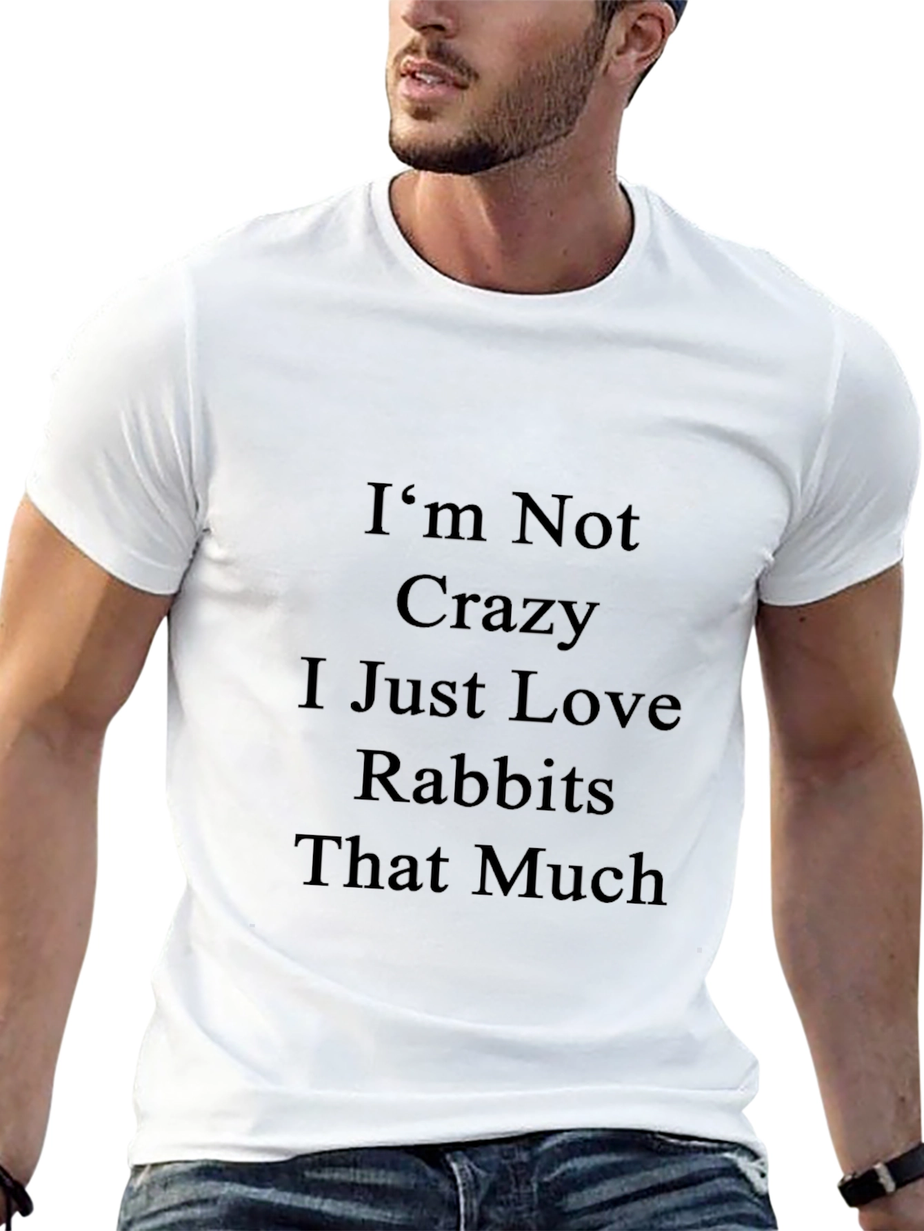 Black Rabbit Lover T-Shirt - I'm Not Crazy, I Love Rabbits! view 13