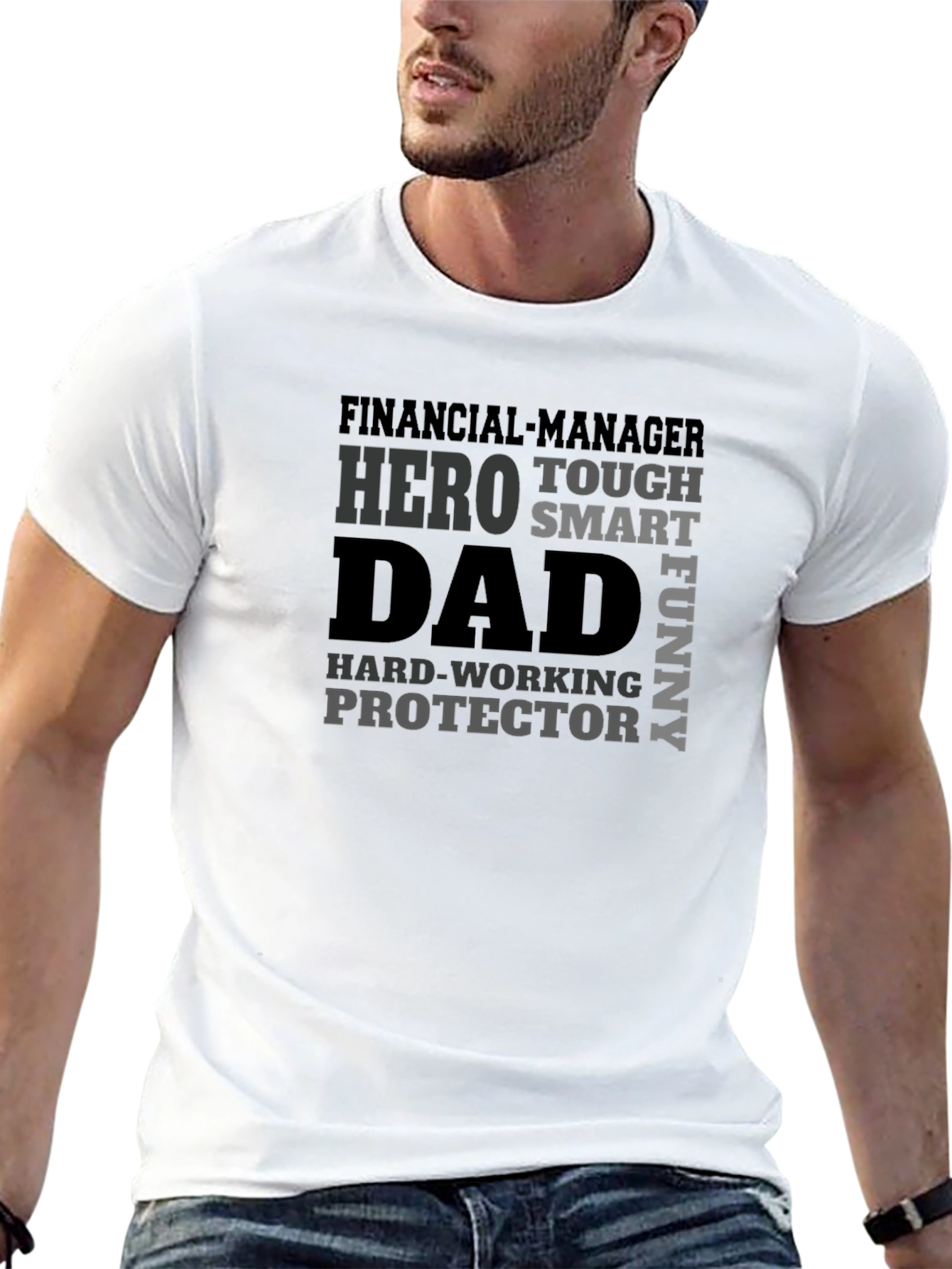 Black Dad Hero Graphic Tee - Financial Manager T-Shirt view 13