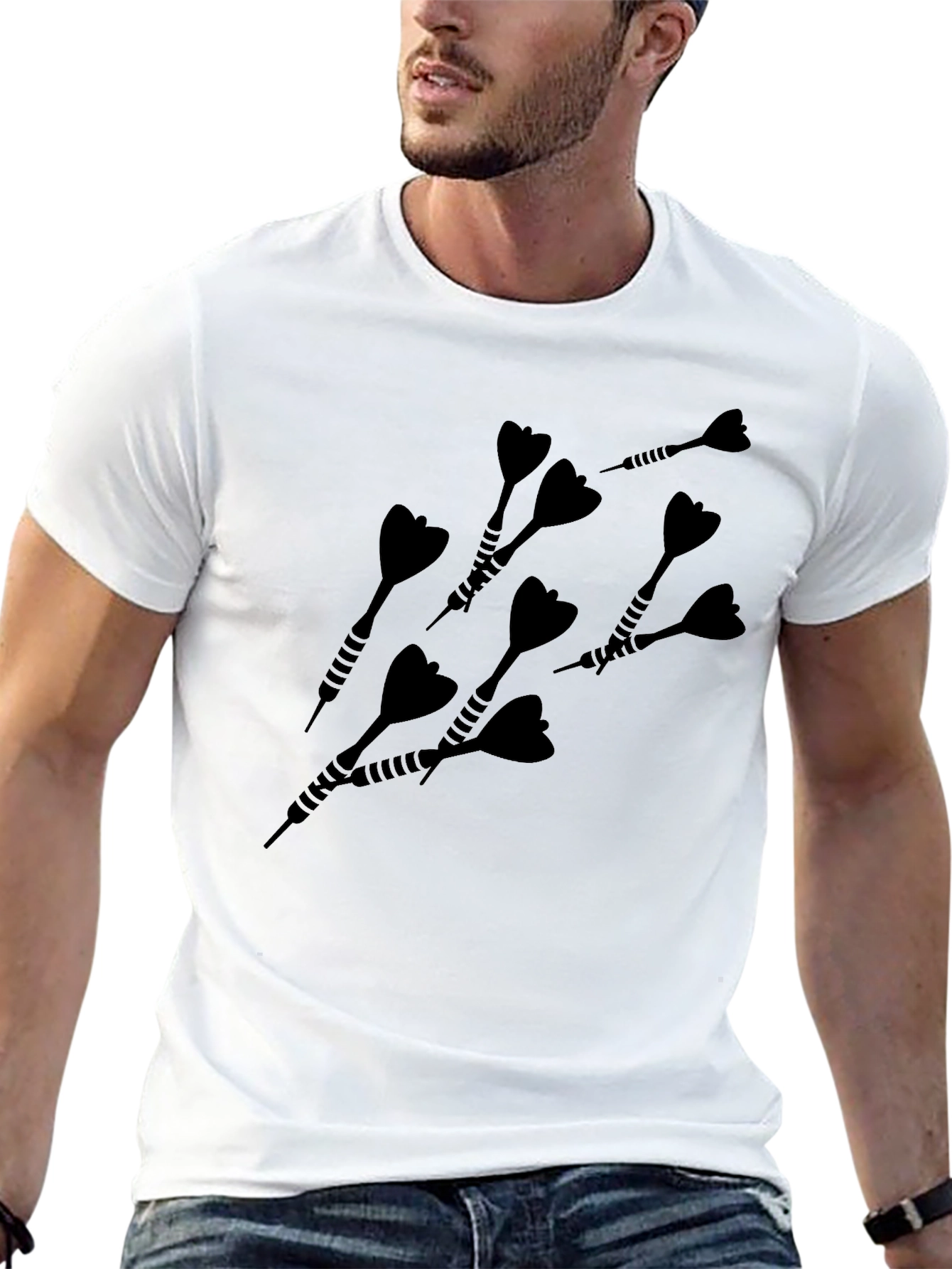 Black Dart Graphic Tee - Black Casual T-Shirt view 13