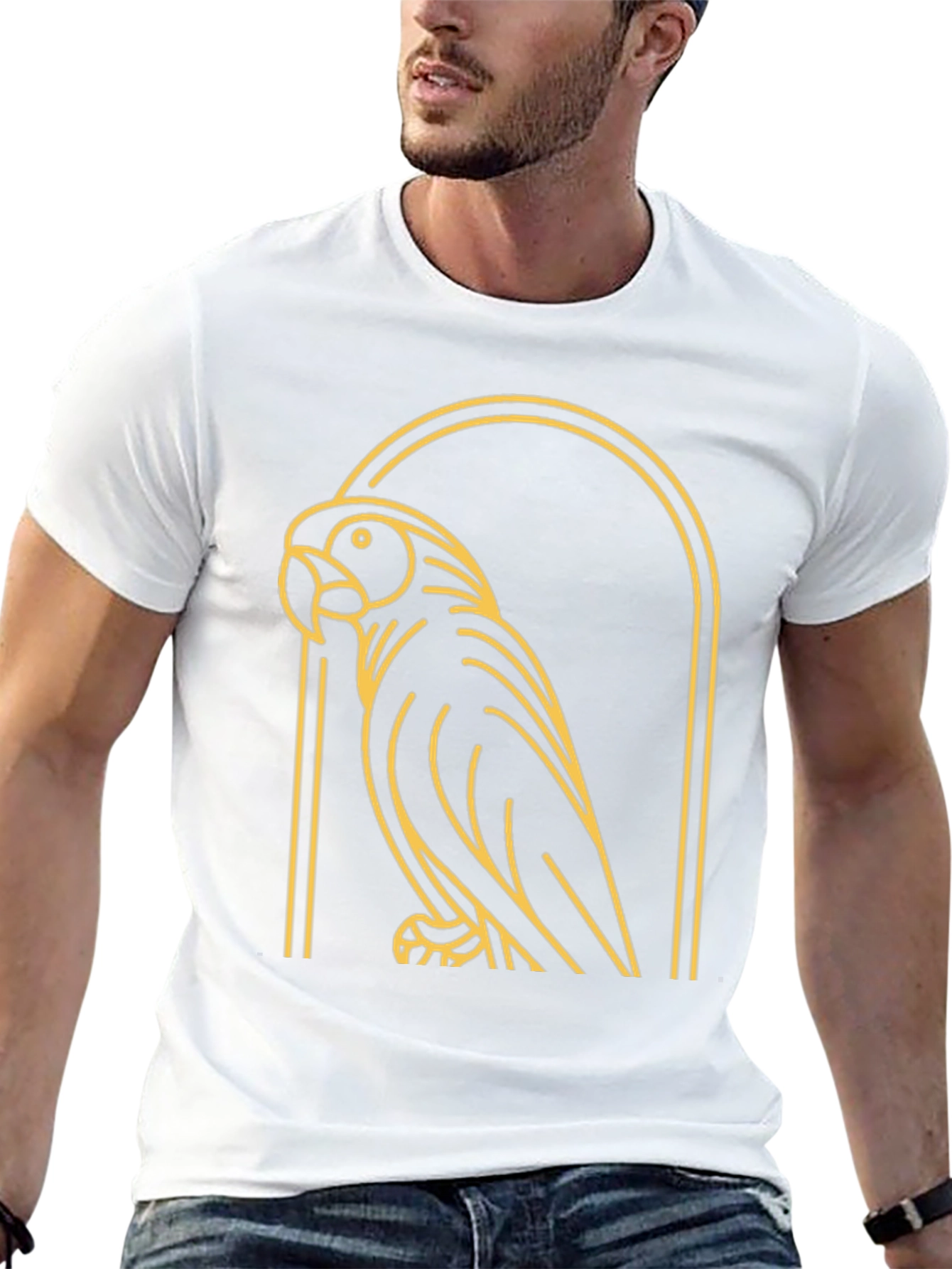 Black Parrot Graphic Tee - Modern Bird Design view 13