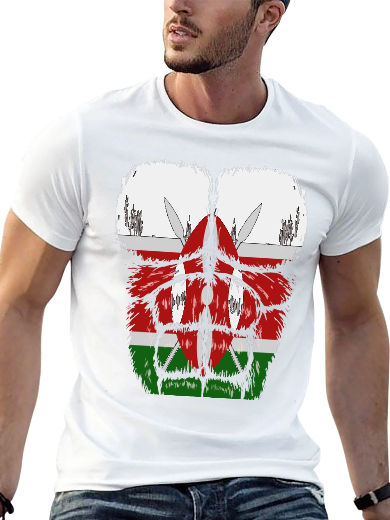 Kenya Flag Chest T-Shirt - Patriotic Pride - 13