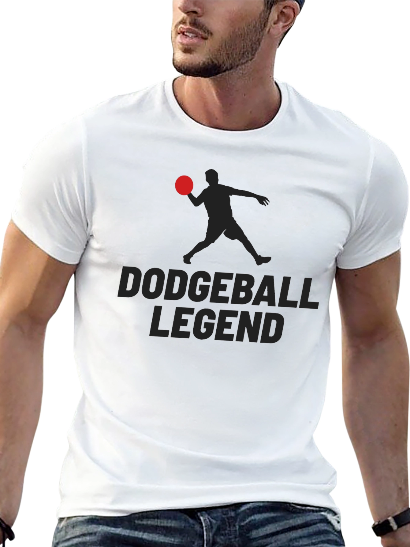 Black Dodgeball Legend Graphic Tee - Black Cotton T-Shirt view 13