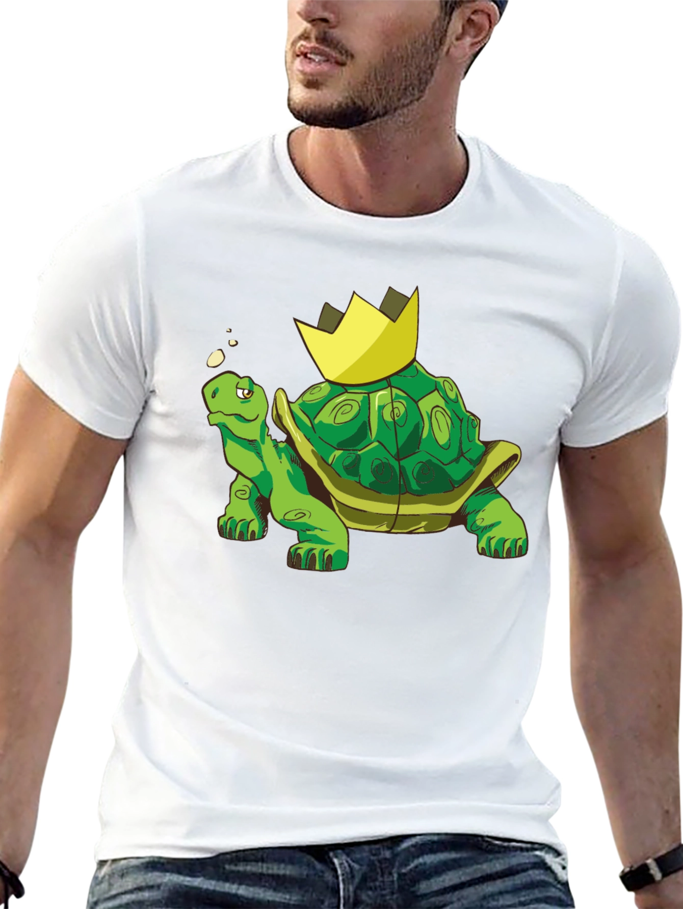 Black King Turtle T-Shirt - Cartoon Graphic Tee view 13