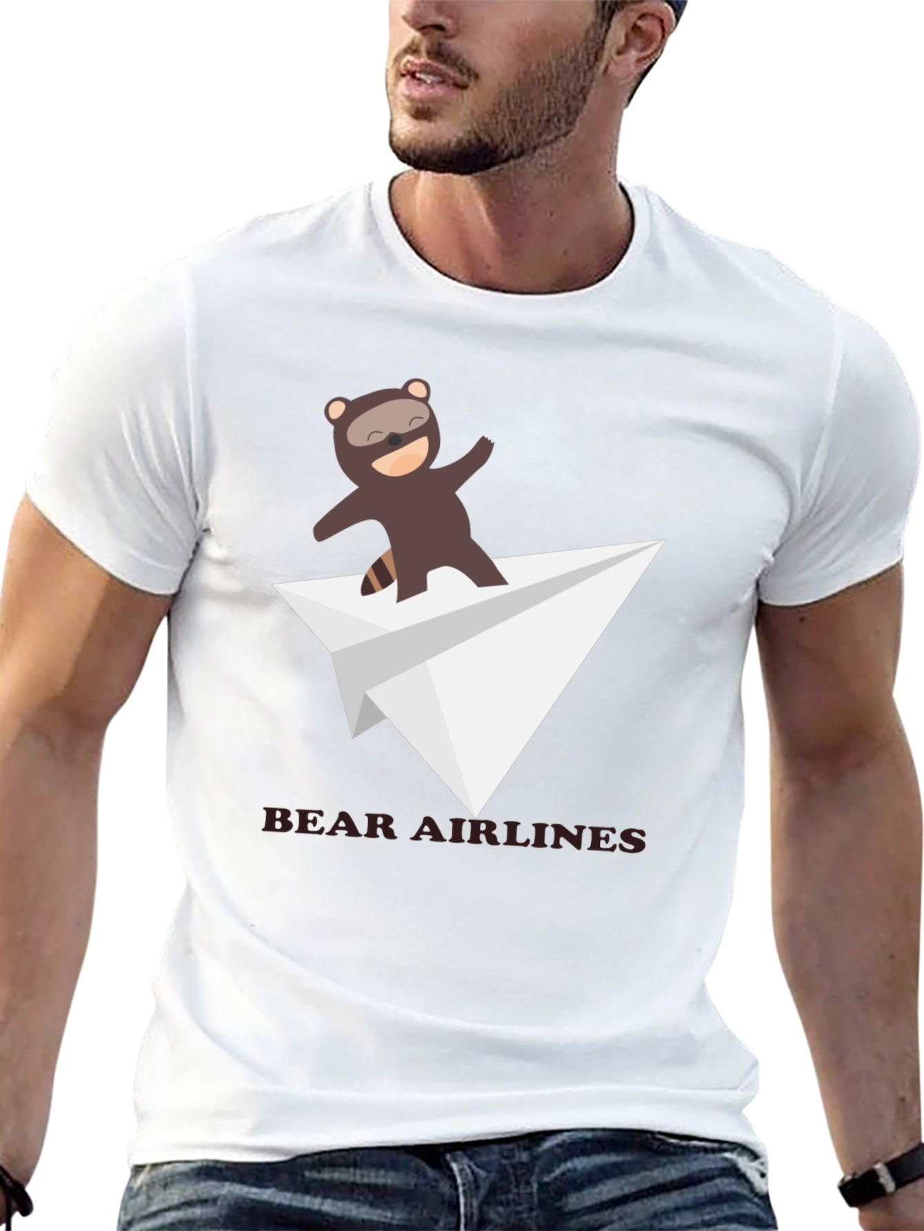 Black Bear Airlines Funny Graphic T-Shirt view 13