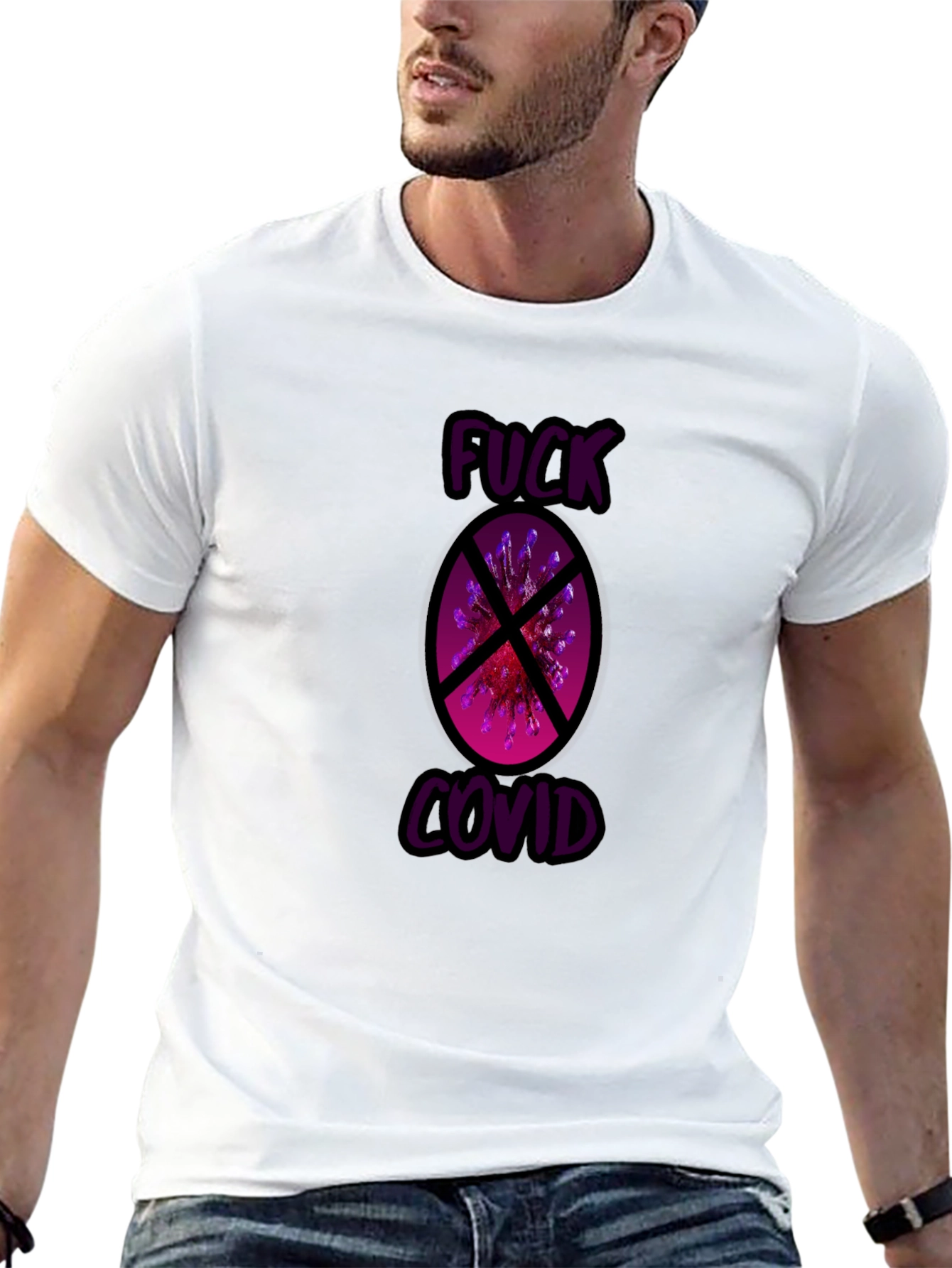 Black F*ck Covid Black Graphic Tee view 13