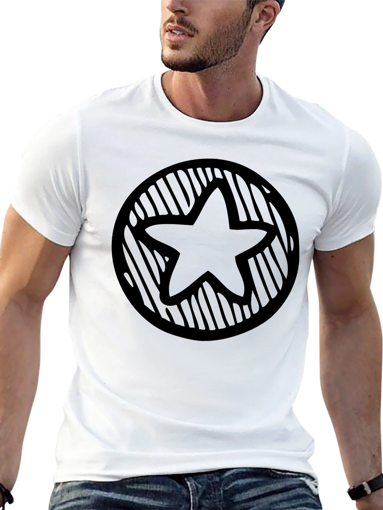 Black Star Circle Graphic Tee - Black Casual Style view 13