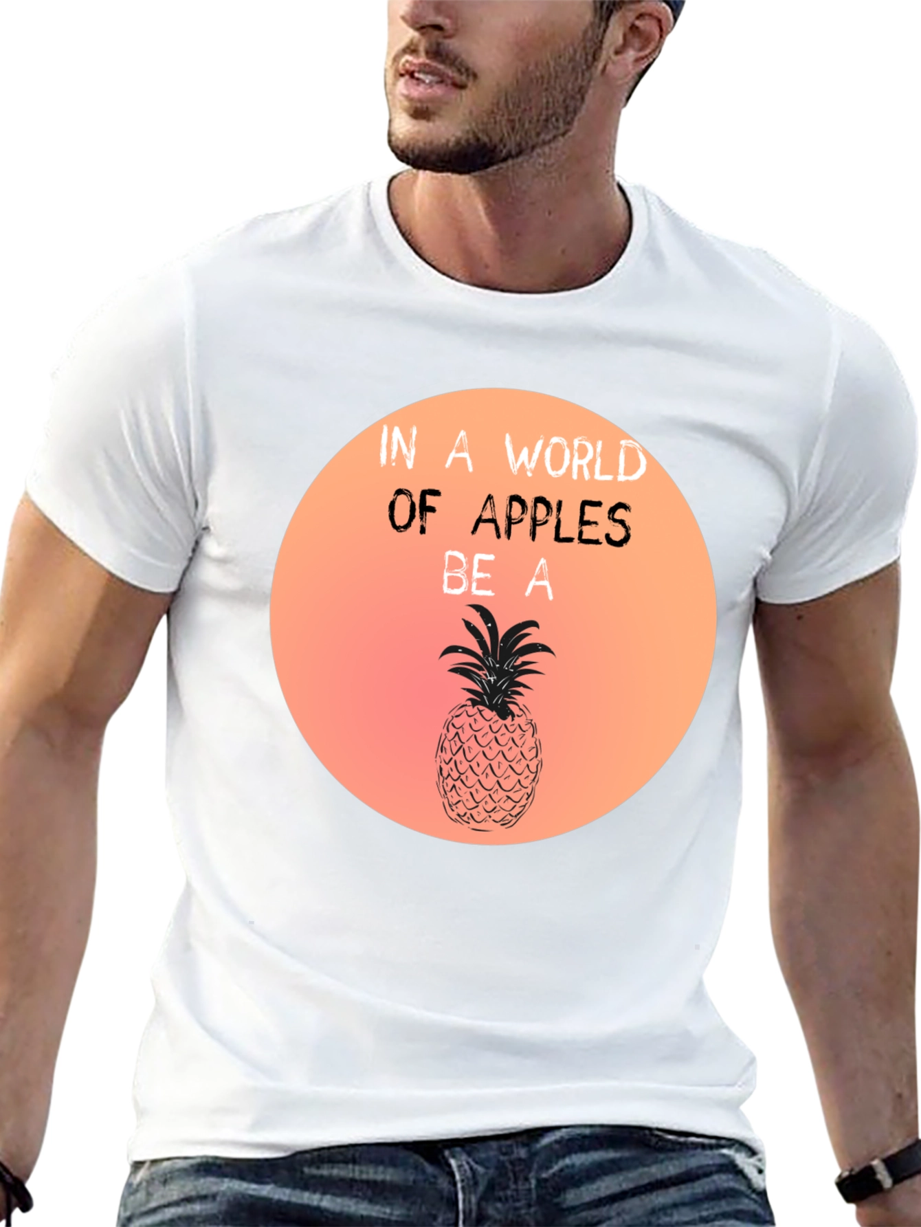 Black Be a Pineapple Graphic T-Shirt - Unique & Stylish Tee view 13