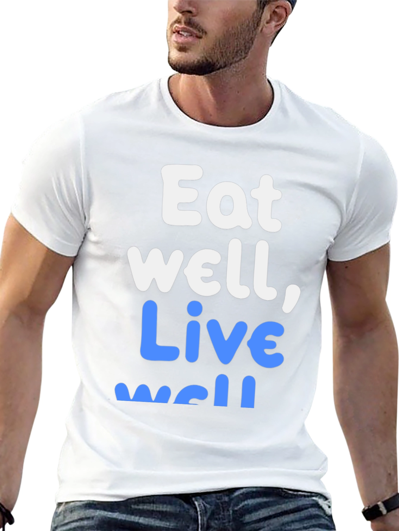 Black Eat Well, Live Well Graphic Tee - Unisex view 13