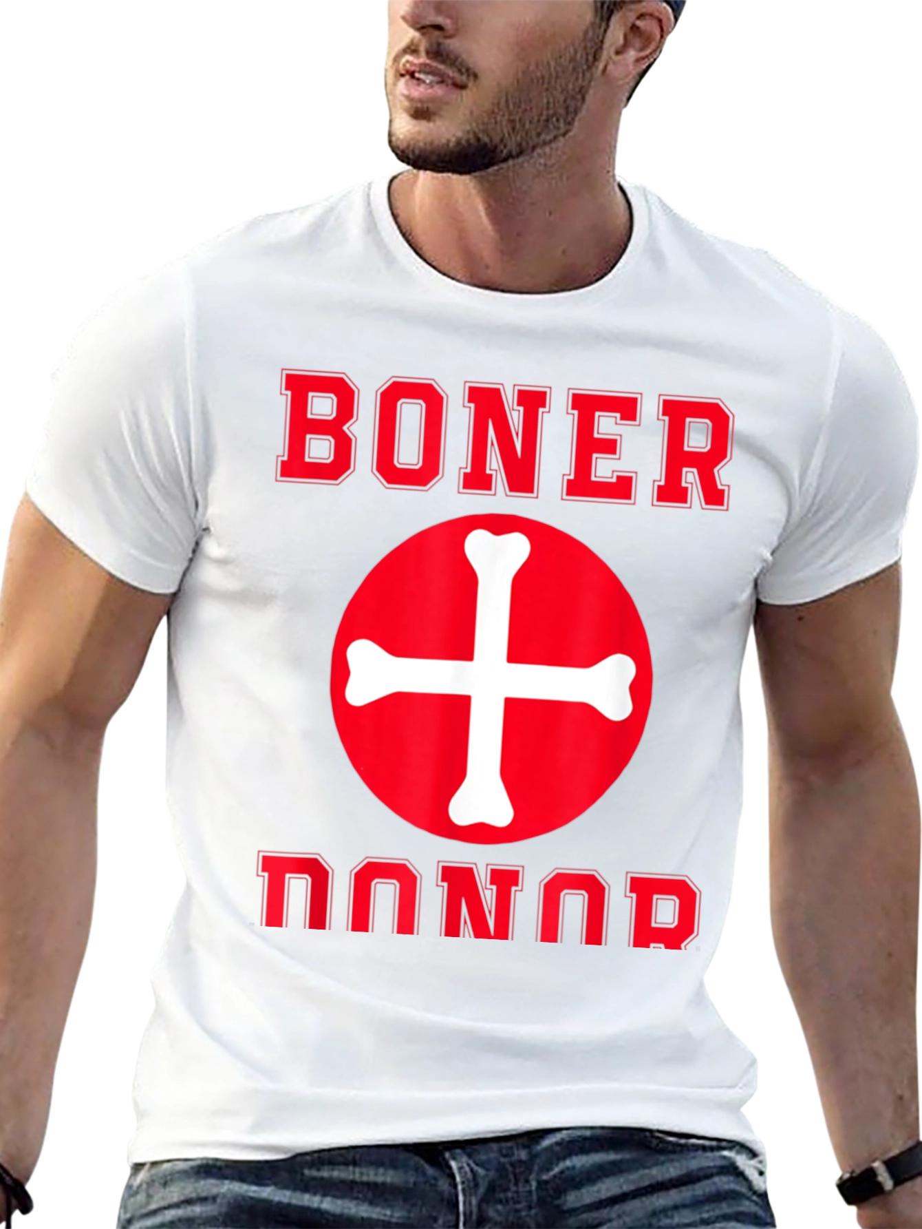 Black Humorous "Boner Donor" T-Shirt - Funny Graphic Tee view 13
