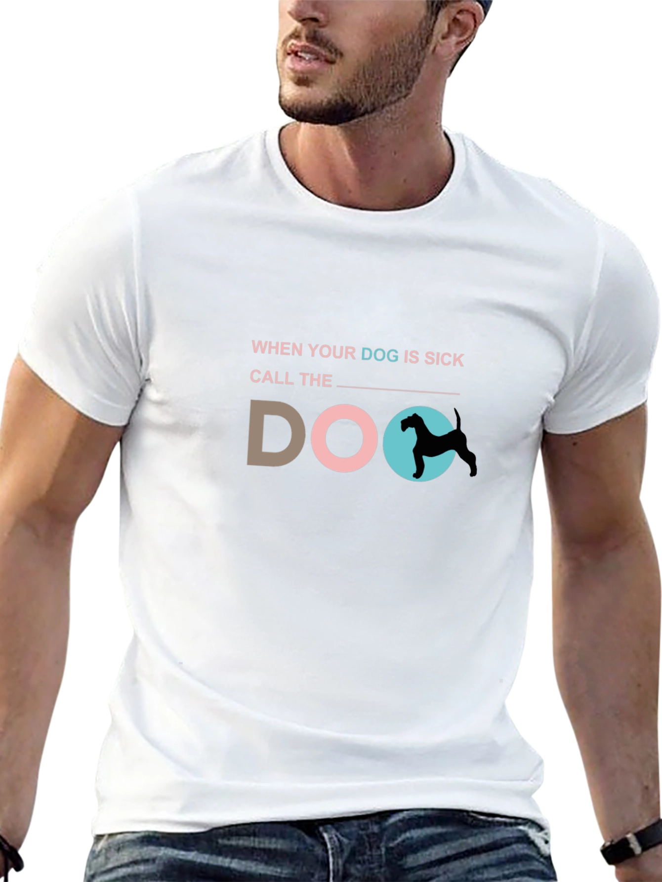 Black Funny Dog Vet T-Shirt - "Call the Doc" Graphic Tee view 13