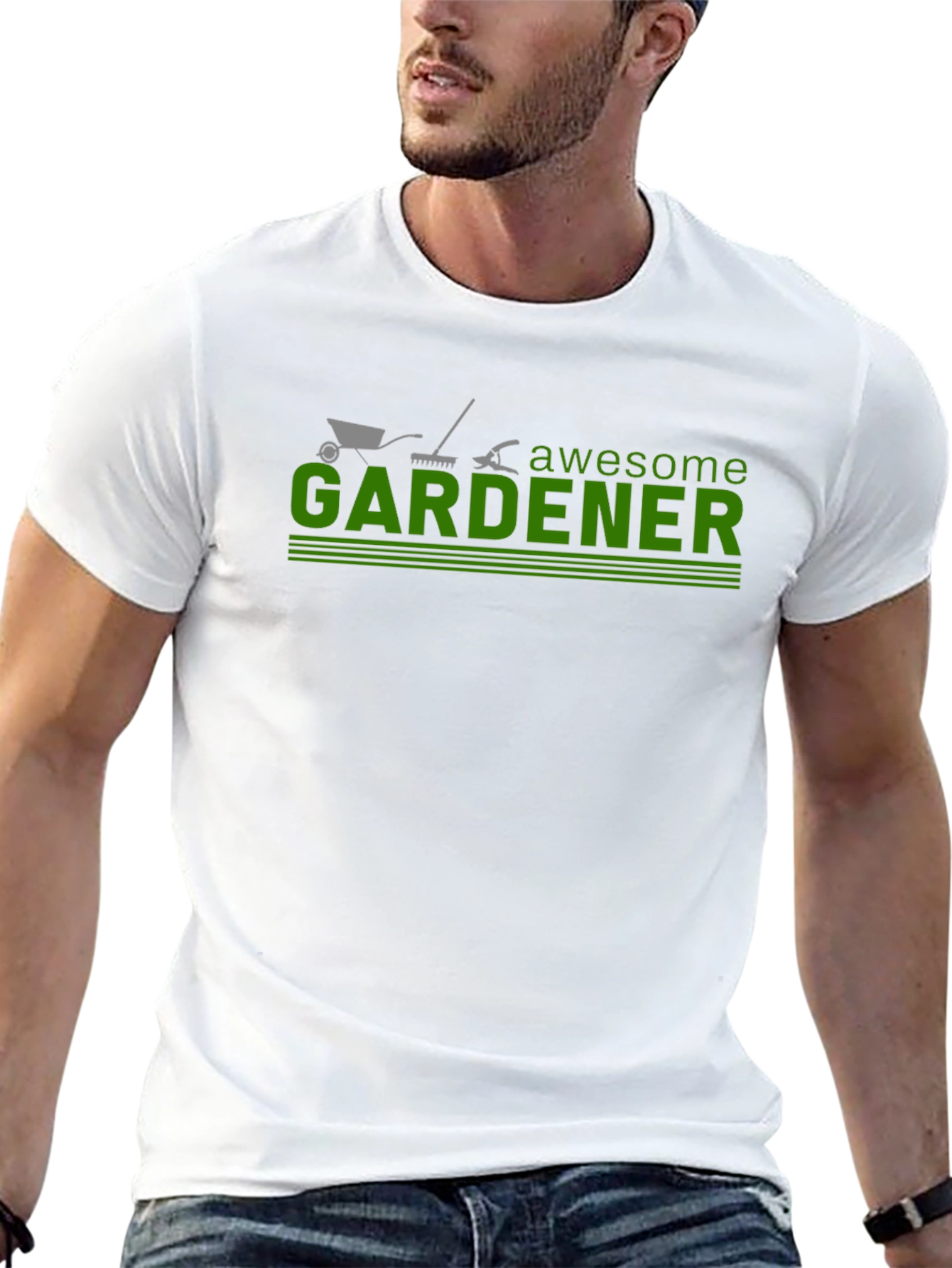 Black Awesome Gardener T-Shirt - Gardening Tool Design view 13