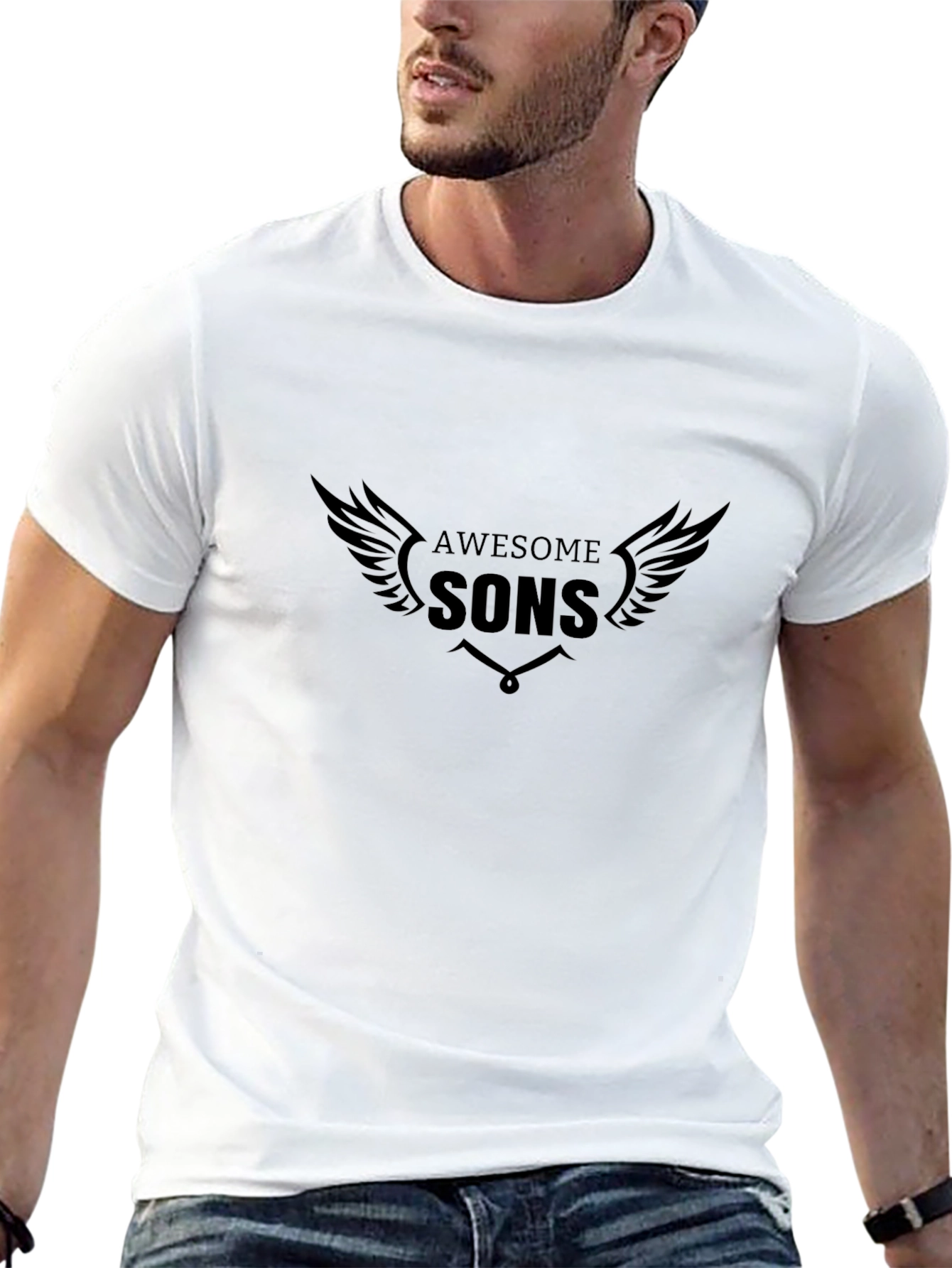 Black Awesome Sons Graphic Tee - Black Cotton Shirt view 13