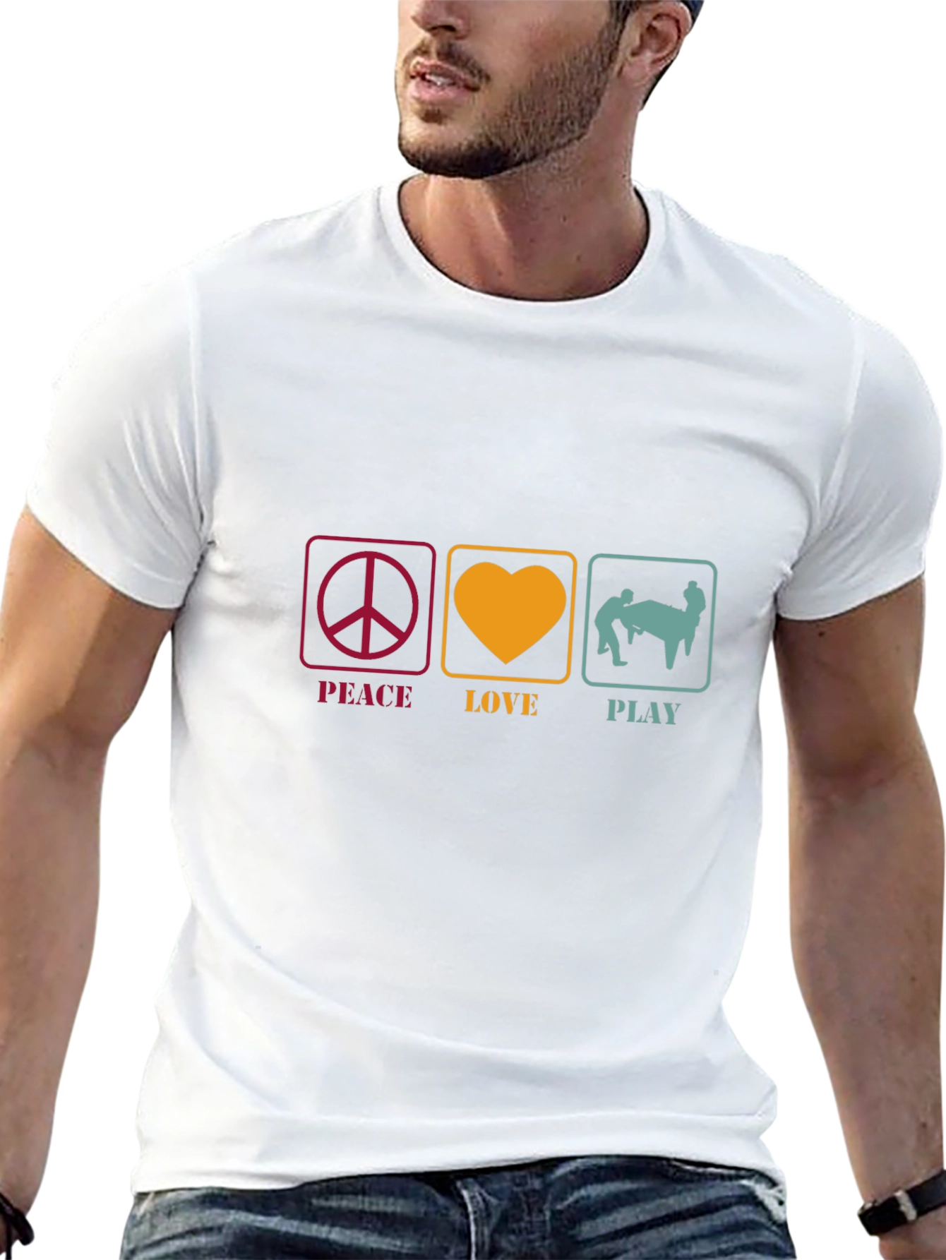 Black Peace Love Play Graphic Tee - Fun Design! view 13