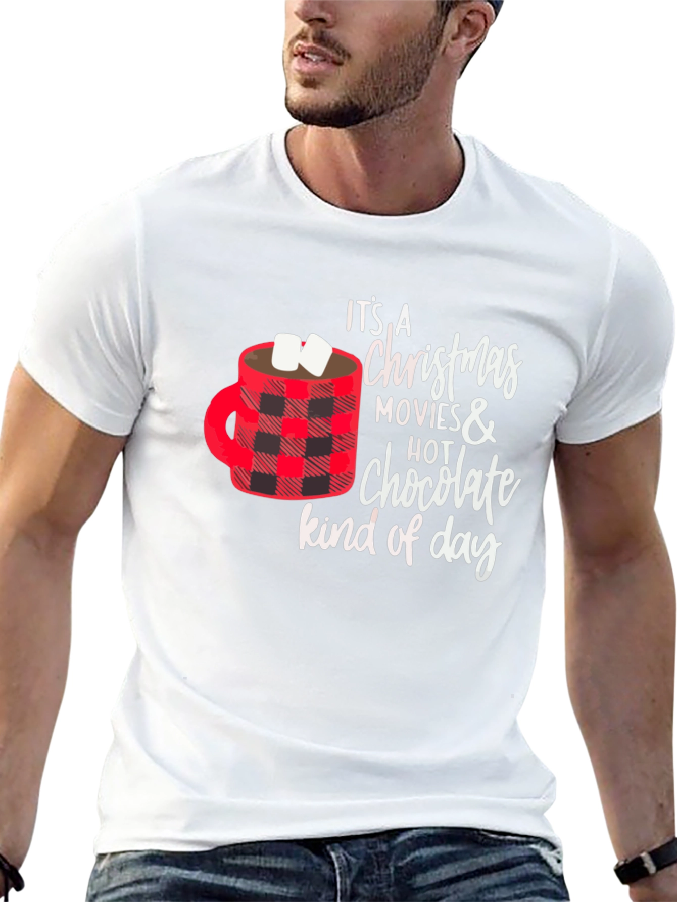 Black Christmas Movies & Hot Chocolate T-Shirt view 13