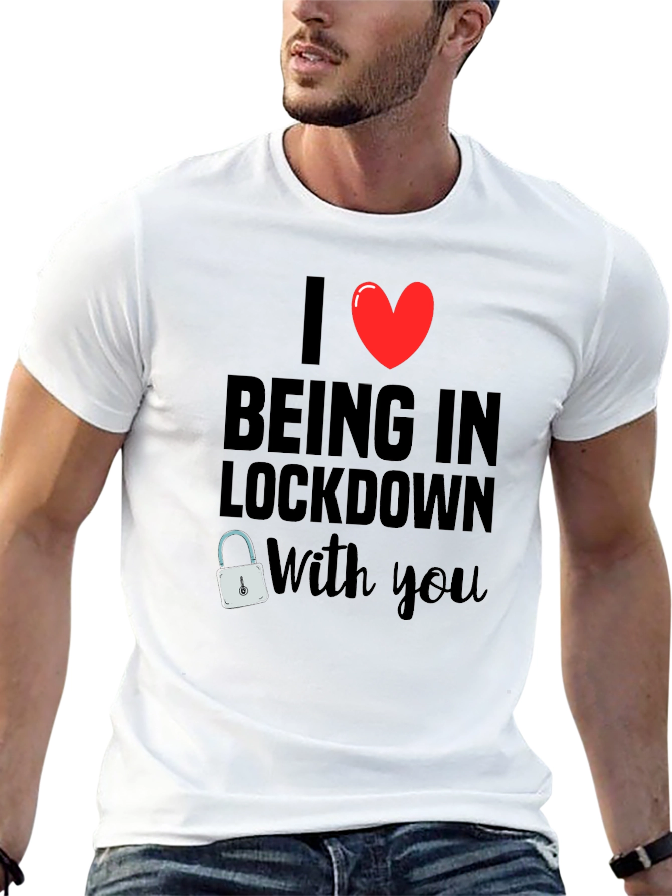 Black I Heart Being in Lockdown With You T-Shirt view 13