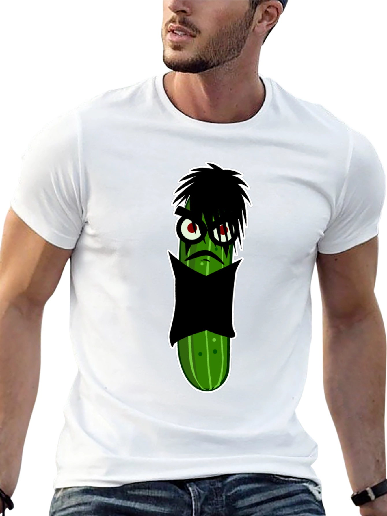 Black Emo Pickle Graphic Tee - Unique & Fun Design view 13